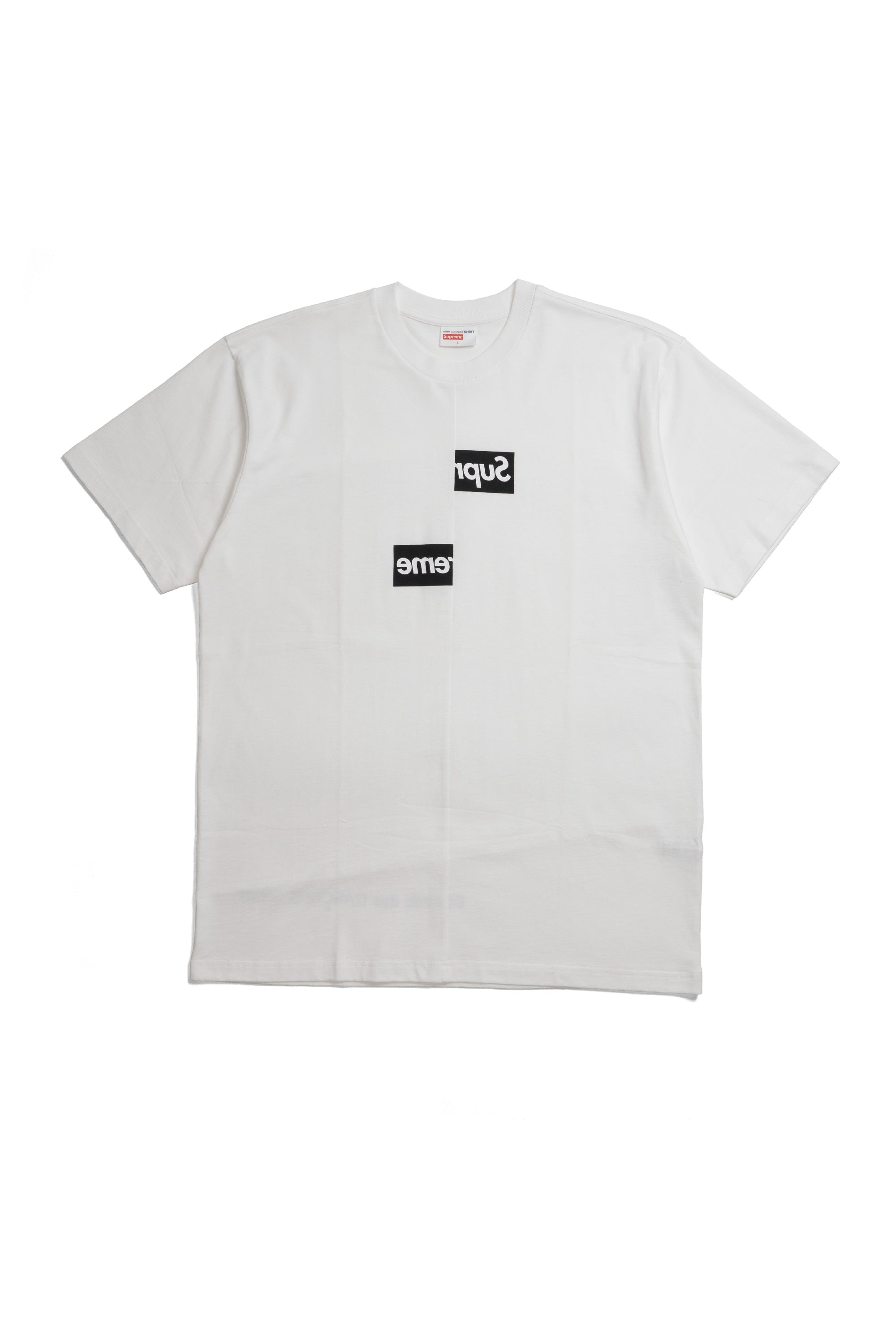 Split Box Logo Tee White