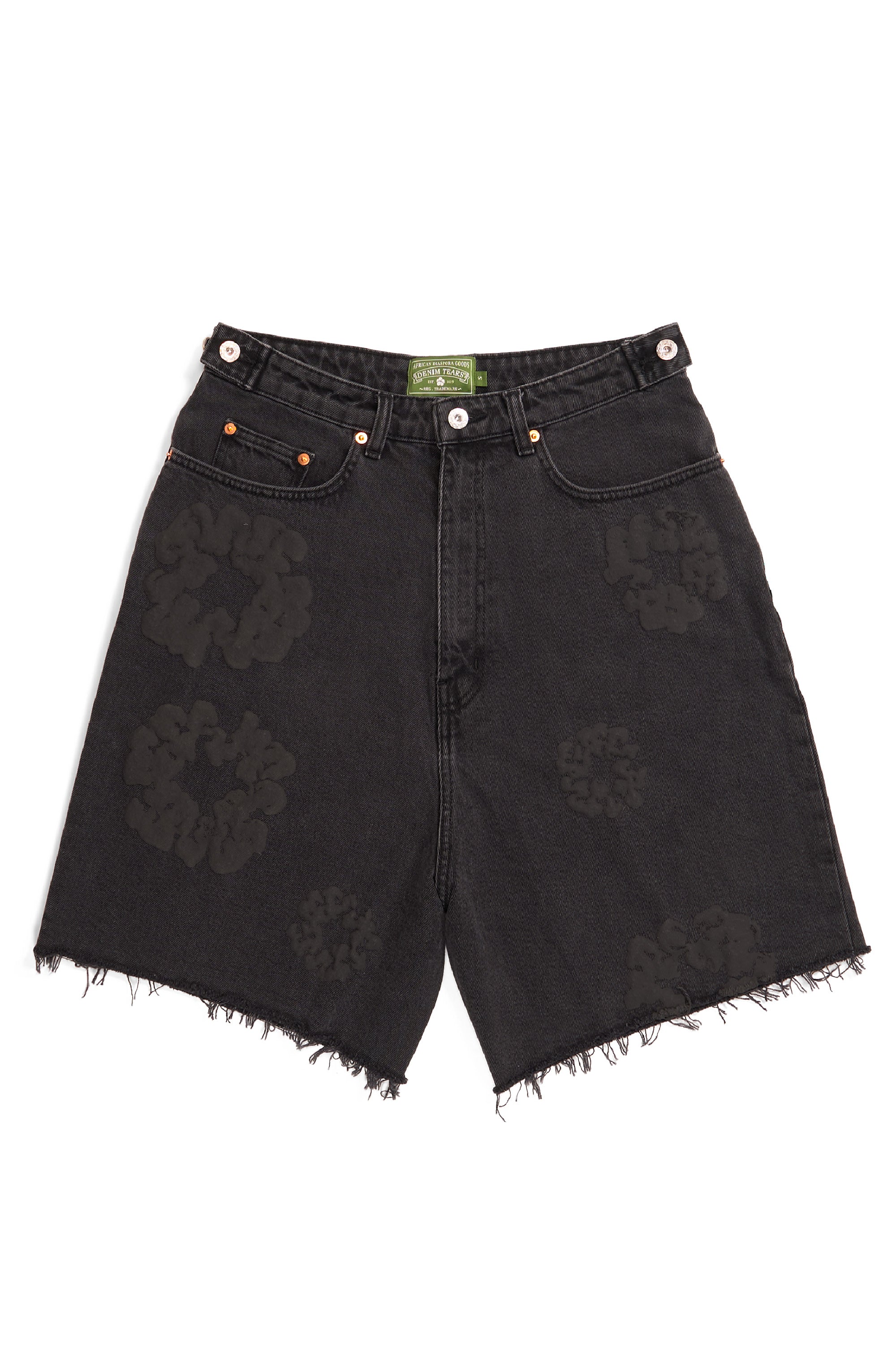 Mono Cotton Wreath Denim Shorts Black