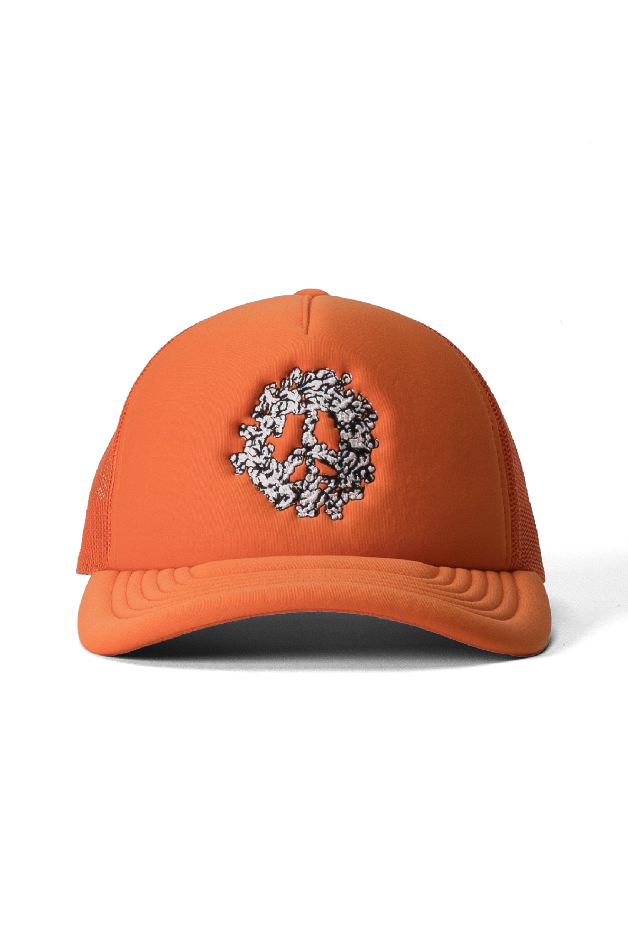Cotton Peace Wreath Trucker Hat Orange