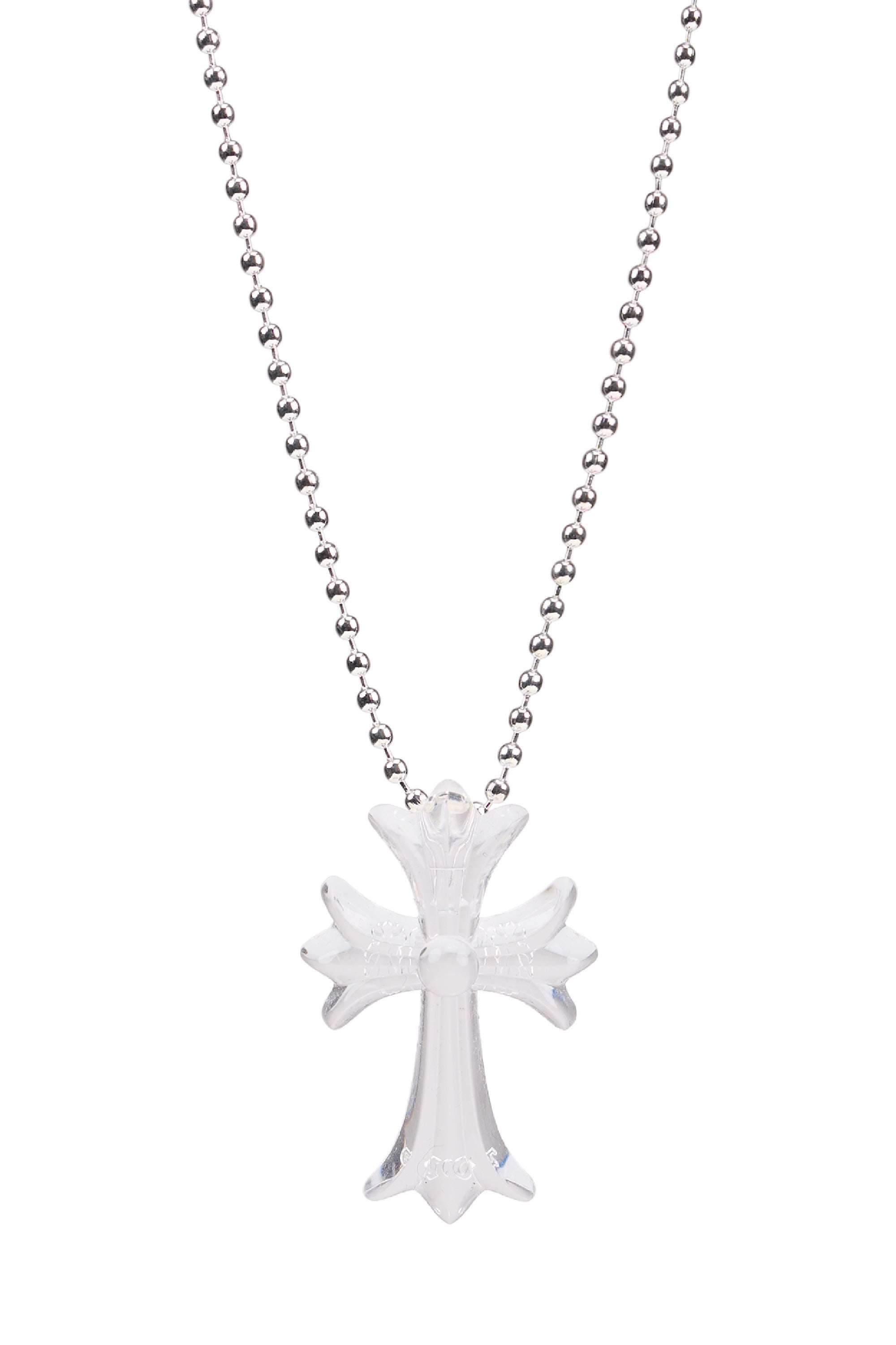 Silicone Small CH Cross Pendant with Ball Chain Necklaces	Clear