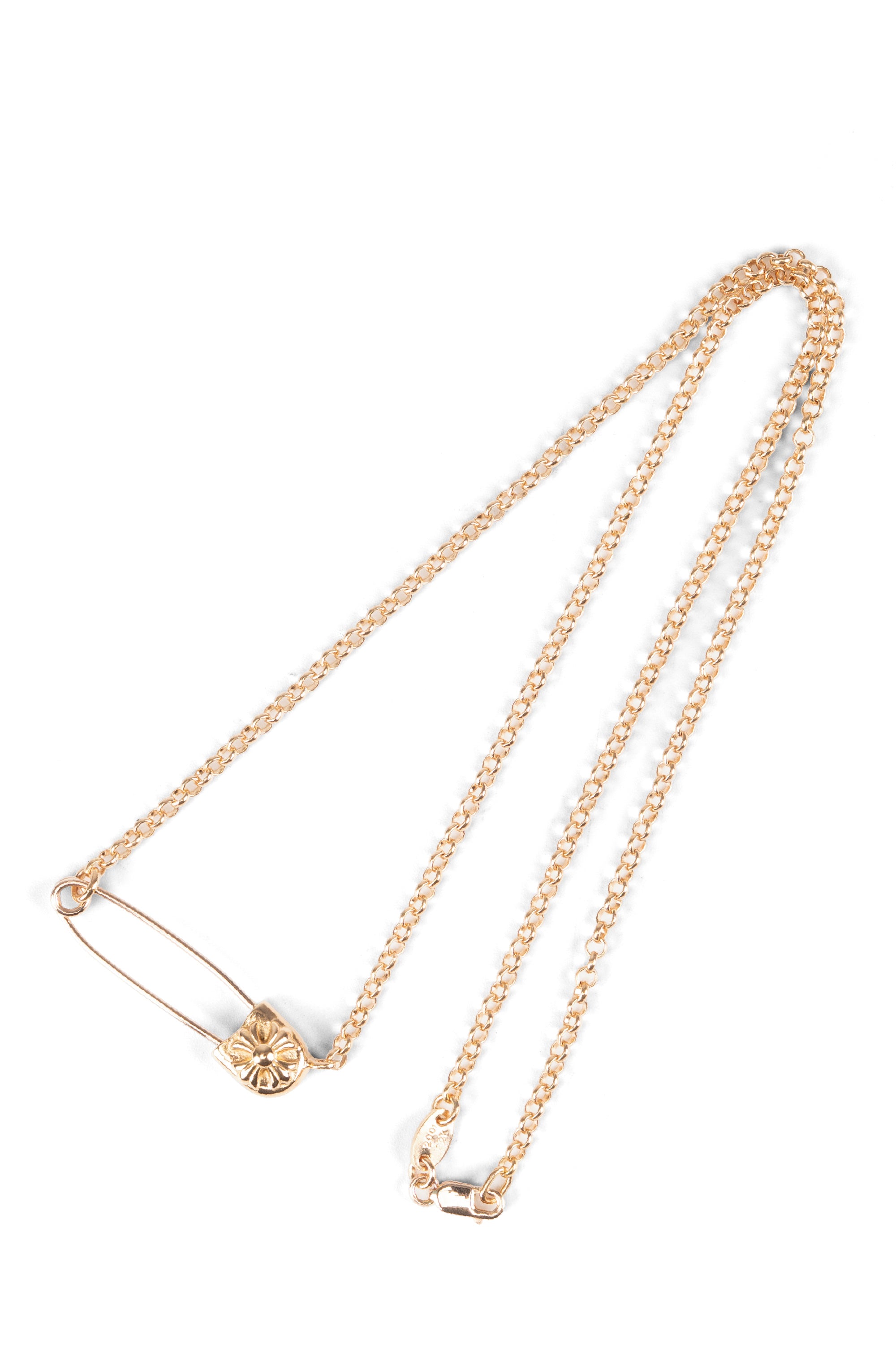 Chrome Hearts CH Plus Safety Pin Necklace 22K Gold – YFIFTEEN