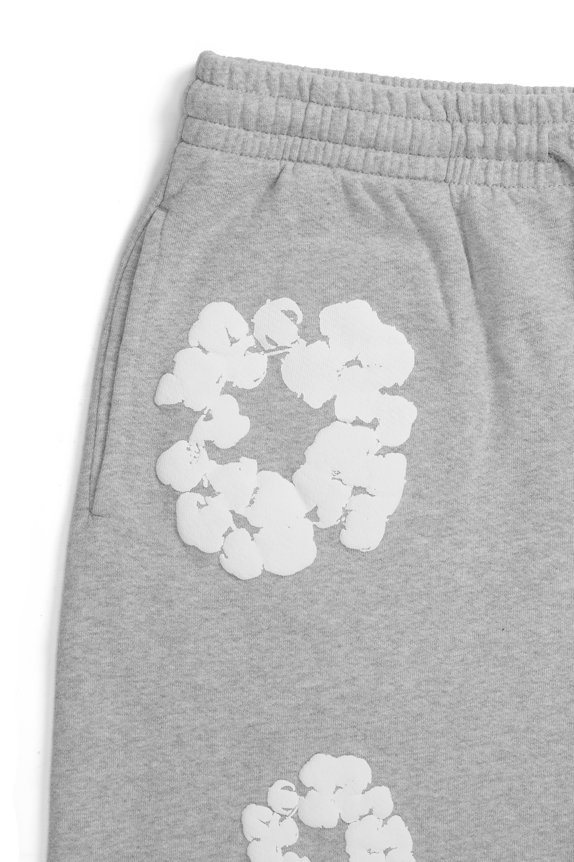 Cotton Wreath Baggy Sweatpants Grey