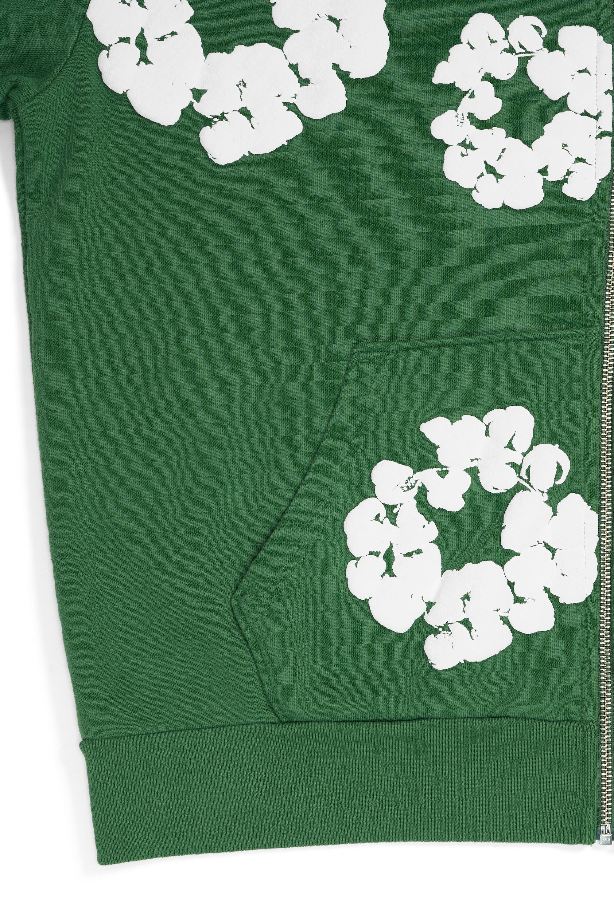 Cotton Wreath Zip Hoodie Green