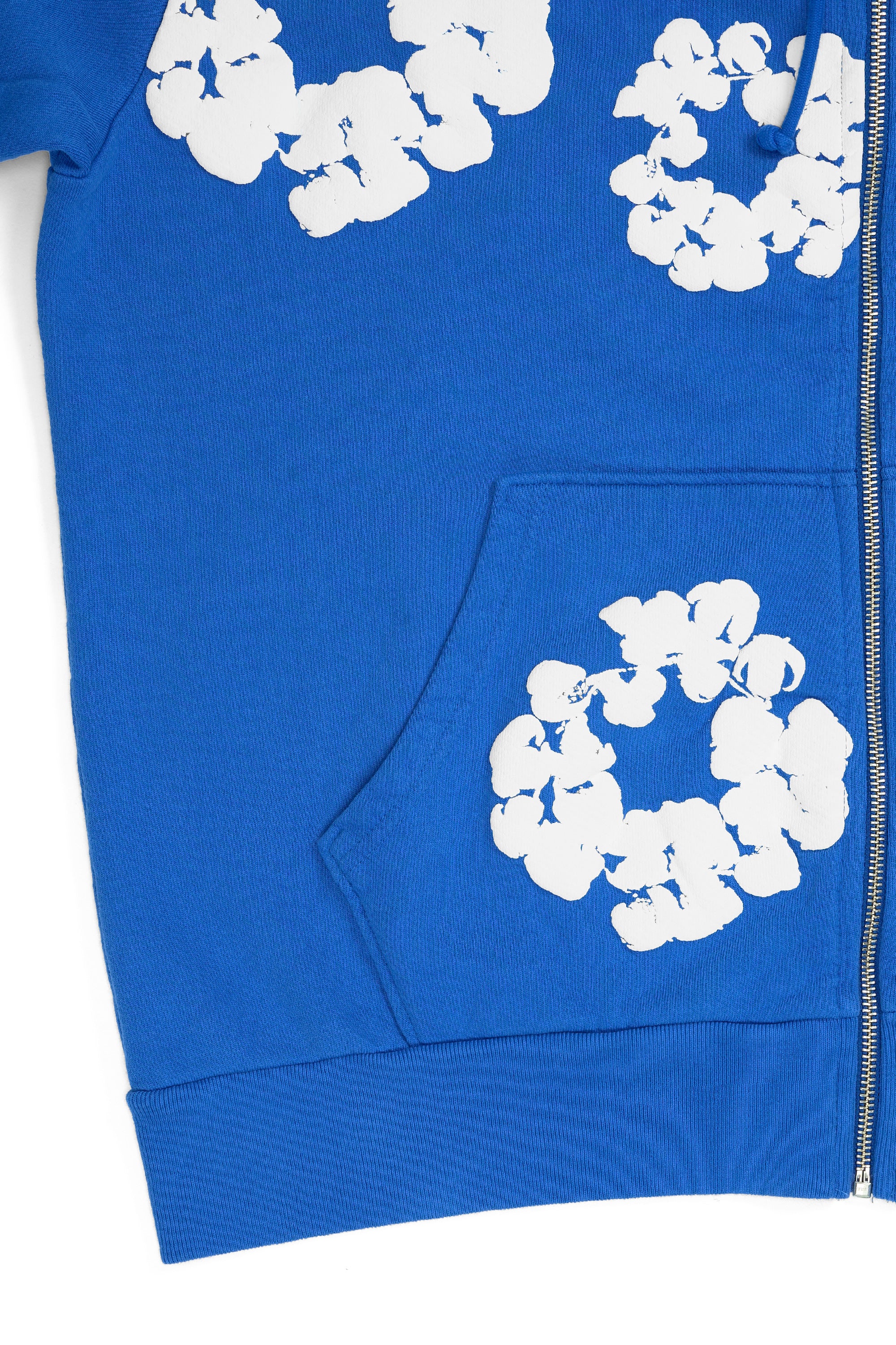 Cotton Wreath Zip Hoodie Blue