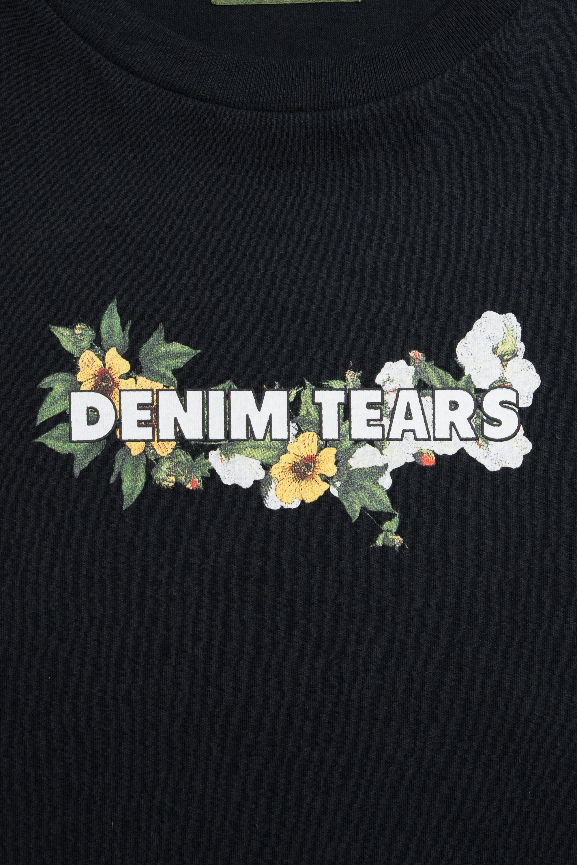 Cotton Floral Logo Tee	Black