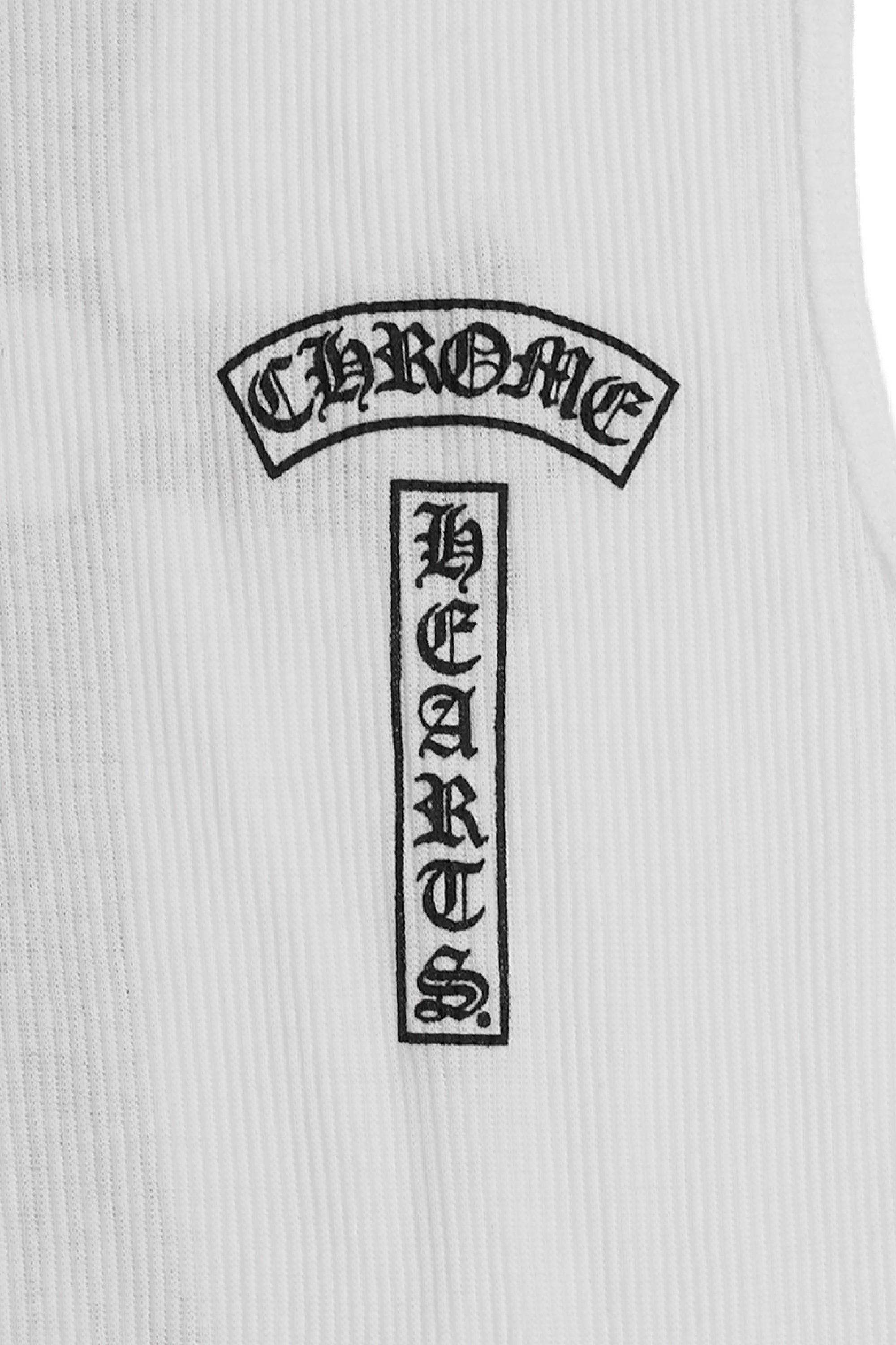 T-Bar, Cross Logo  Rib Tank White