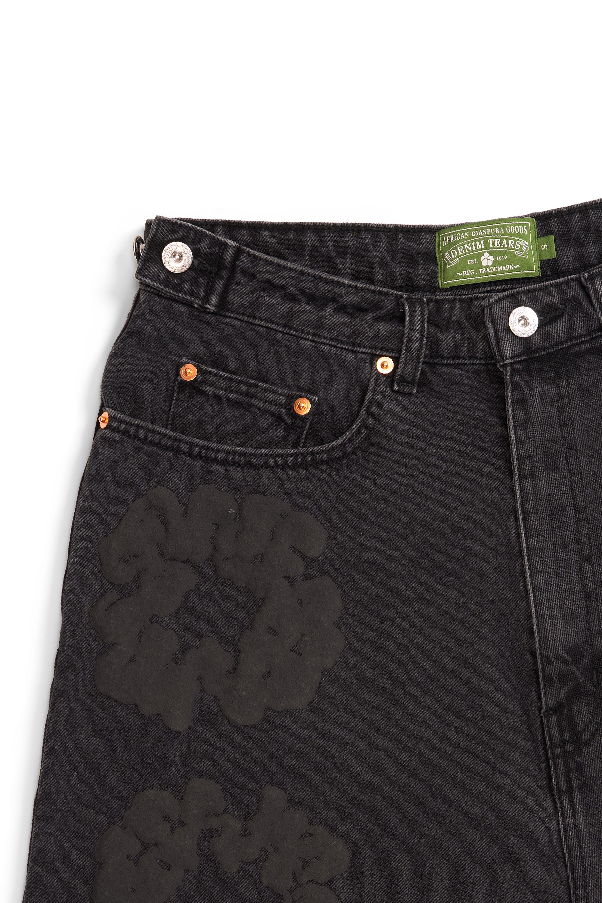 Mono Cotton Wreath Denim Shorts Black