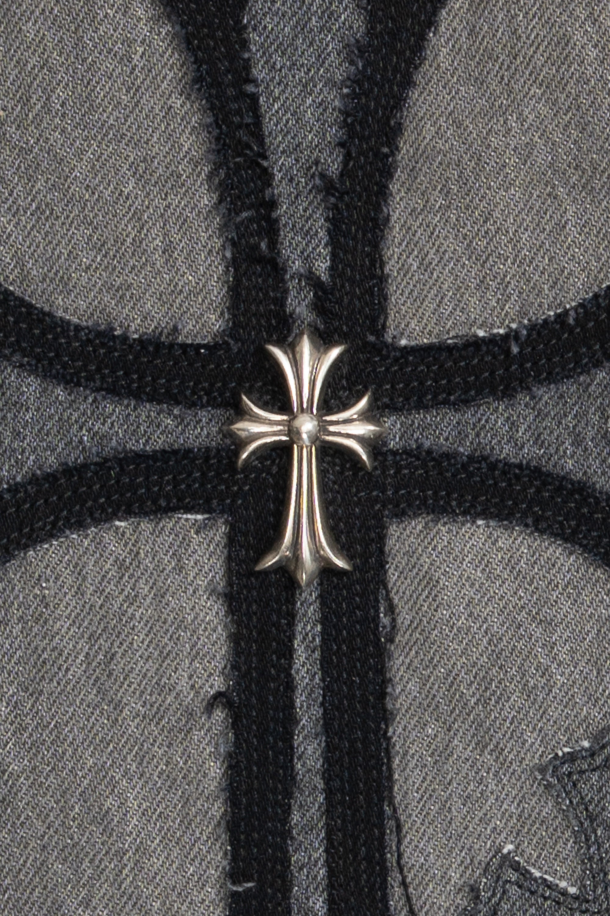 Levi's 501 Denim, Leather Cross Patch with Silver Cross Jeans Black