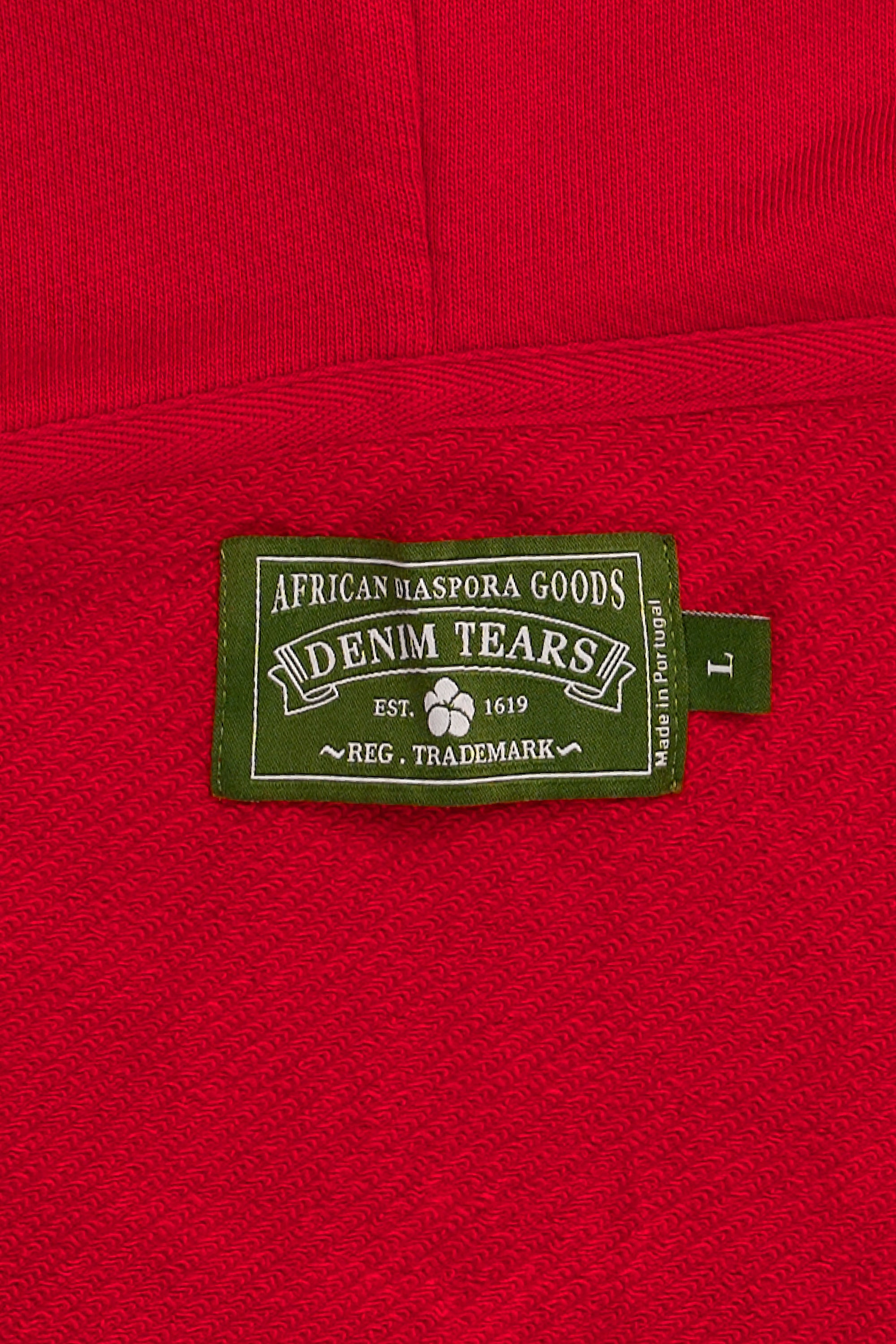 Cotton Wreath Zip Hoodie Red