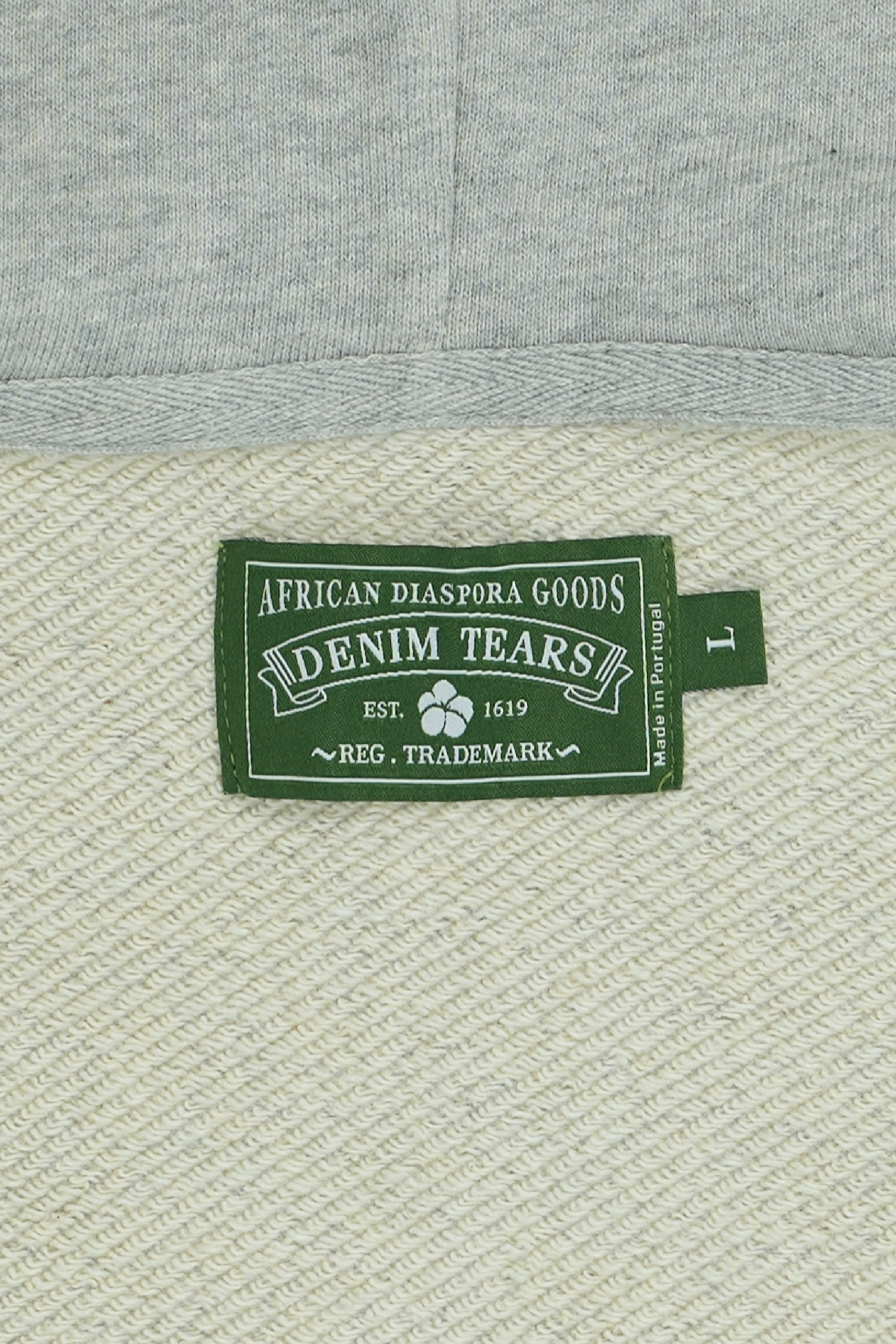 Cotton Wreath Zip Hoodie Grey