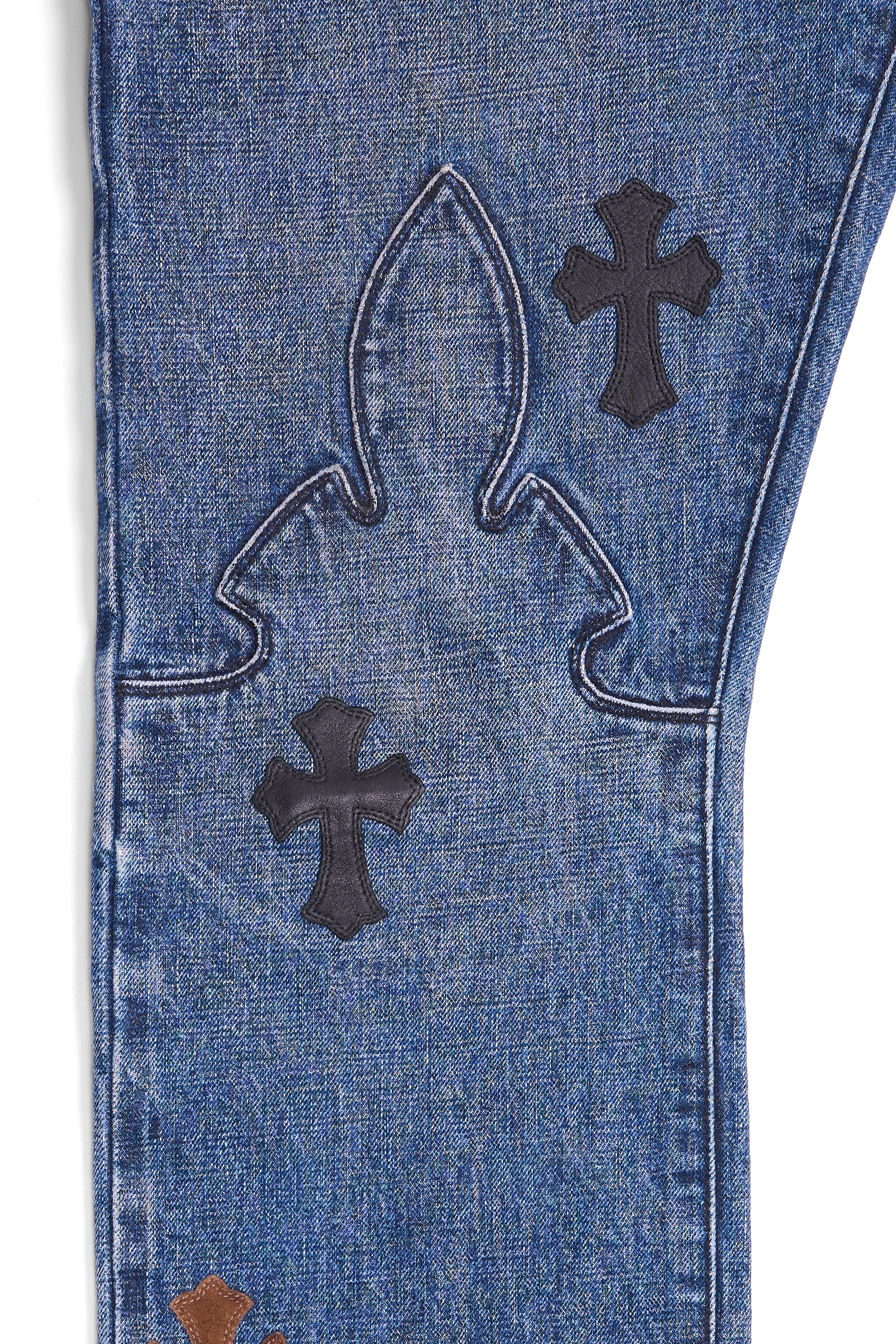 Cross Patch Fleur Knee Jeans Blue