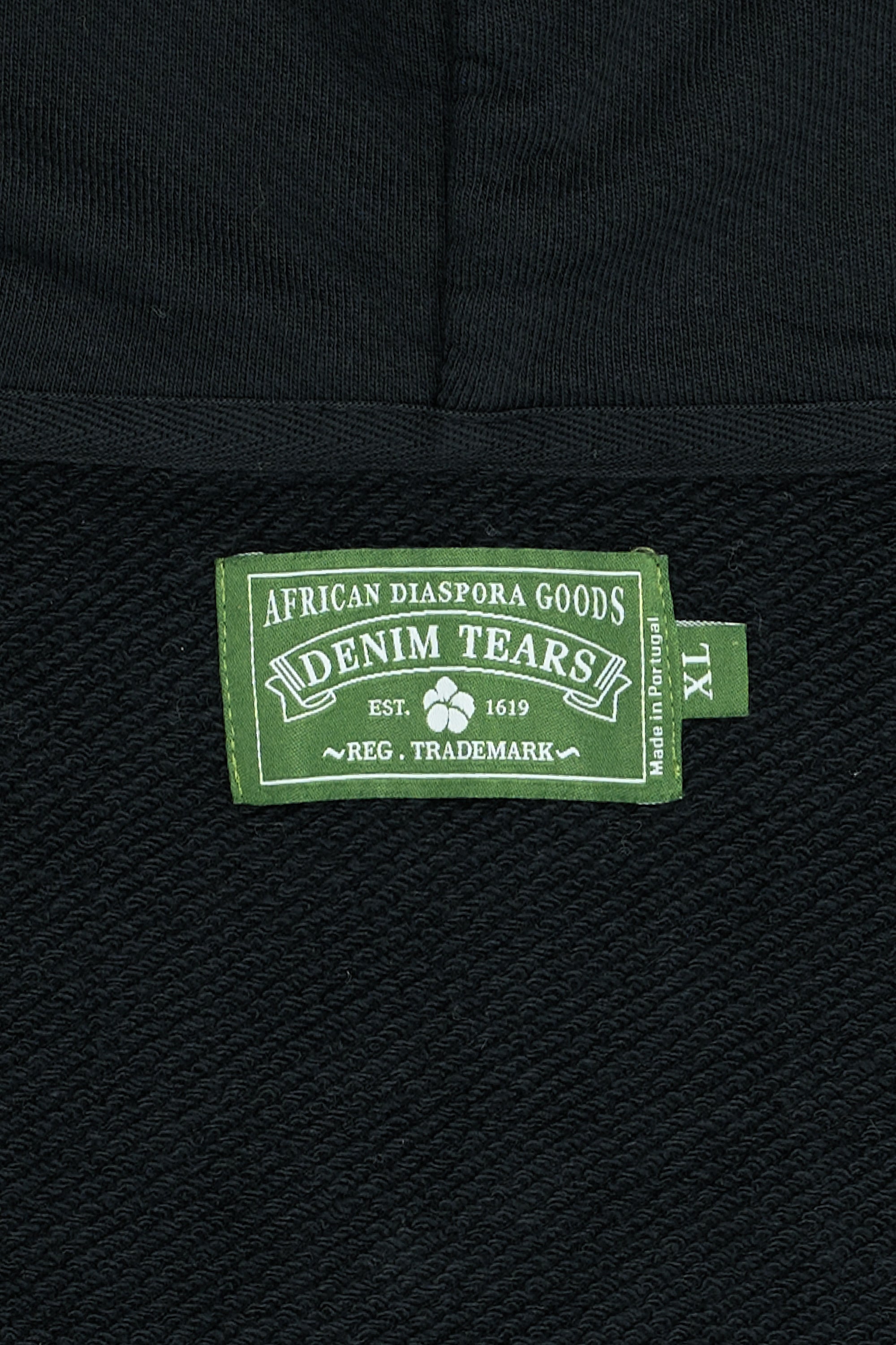 Cotton Wreath Zip Hoodie Black