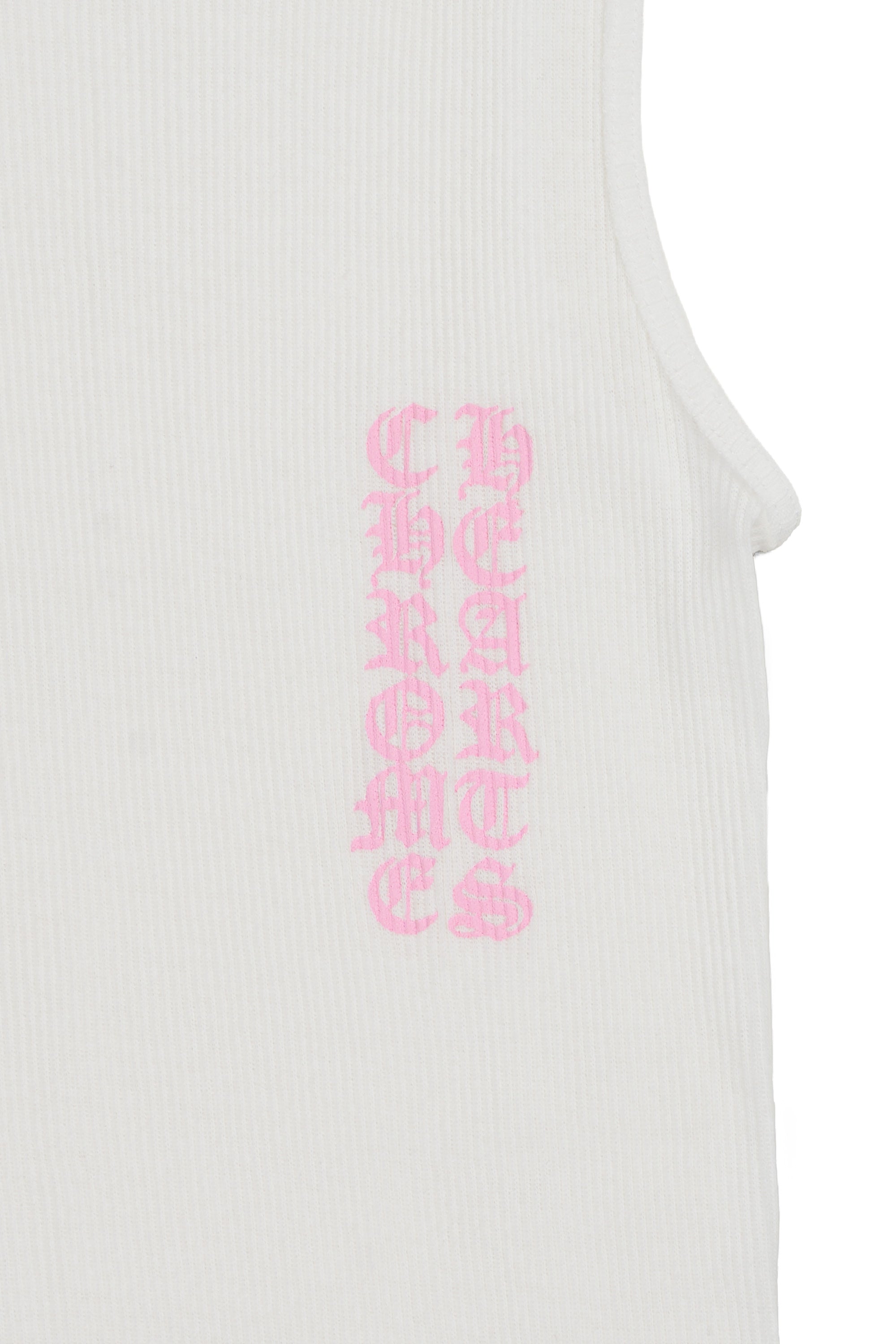 T-Bar, Vertical Logo Tank Top White/Pink