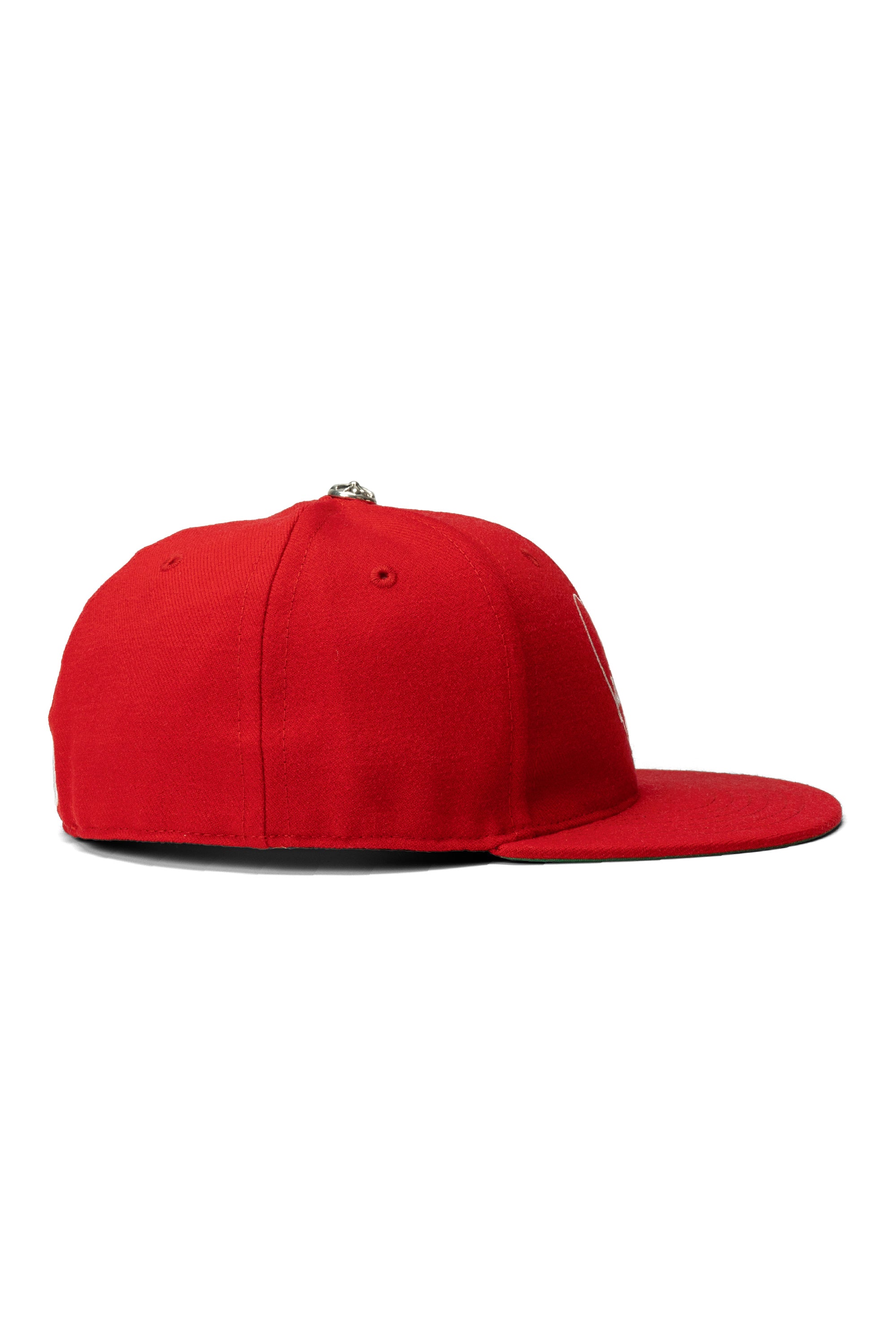 Wool Acrylic Serge Viny Hearts Fitted Hat Red