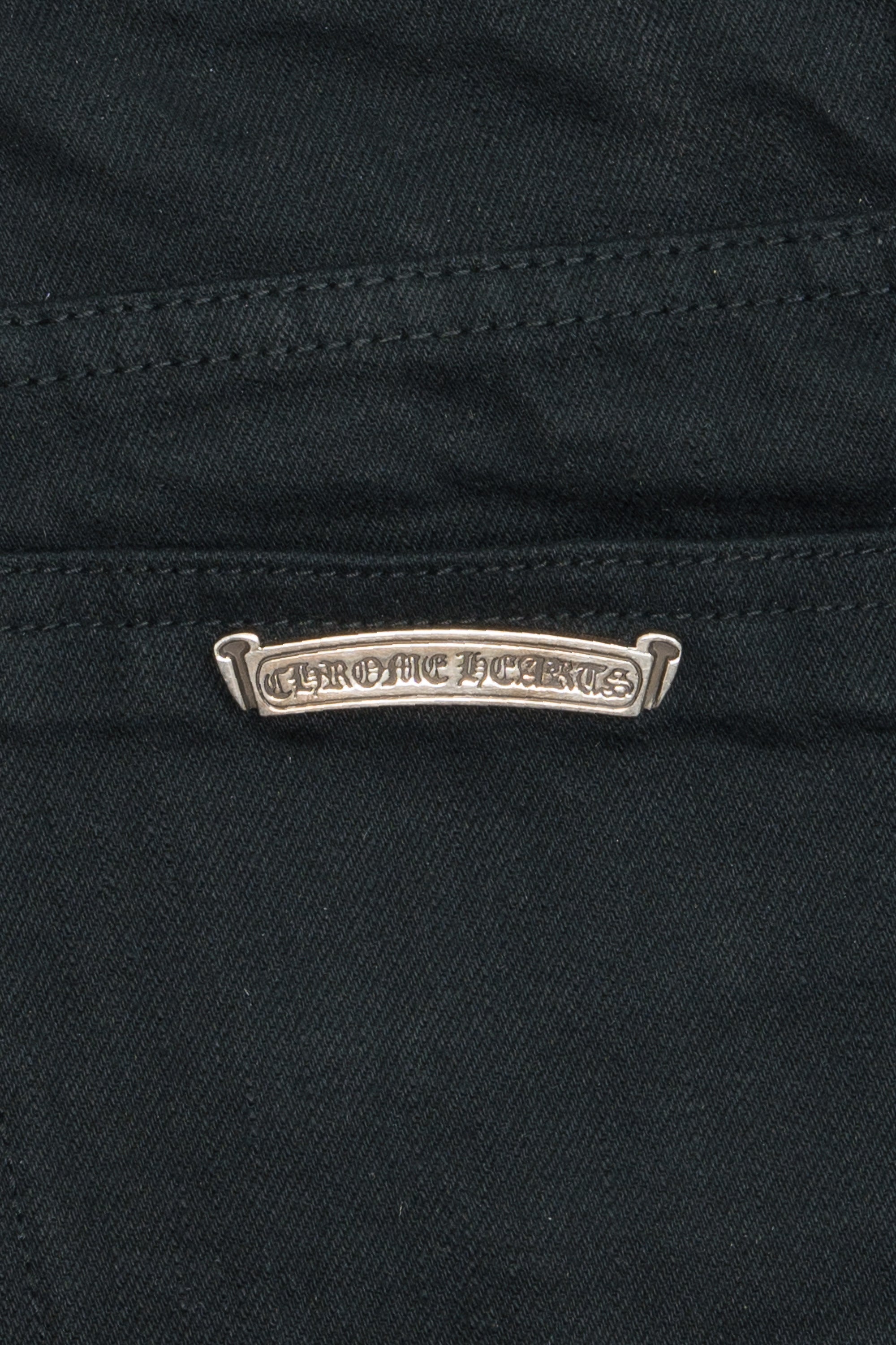 Pink & Checkered Cross Patch Fleur Knee Jeans Black