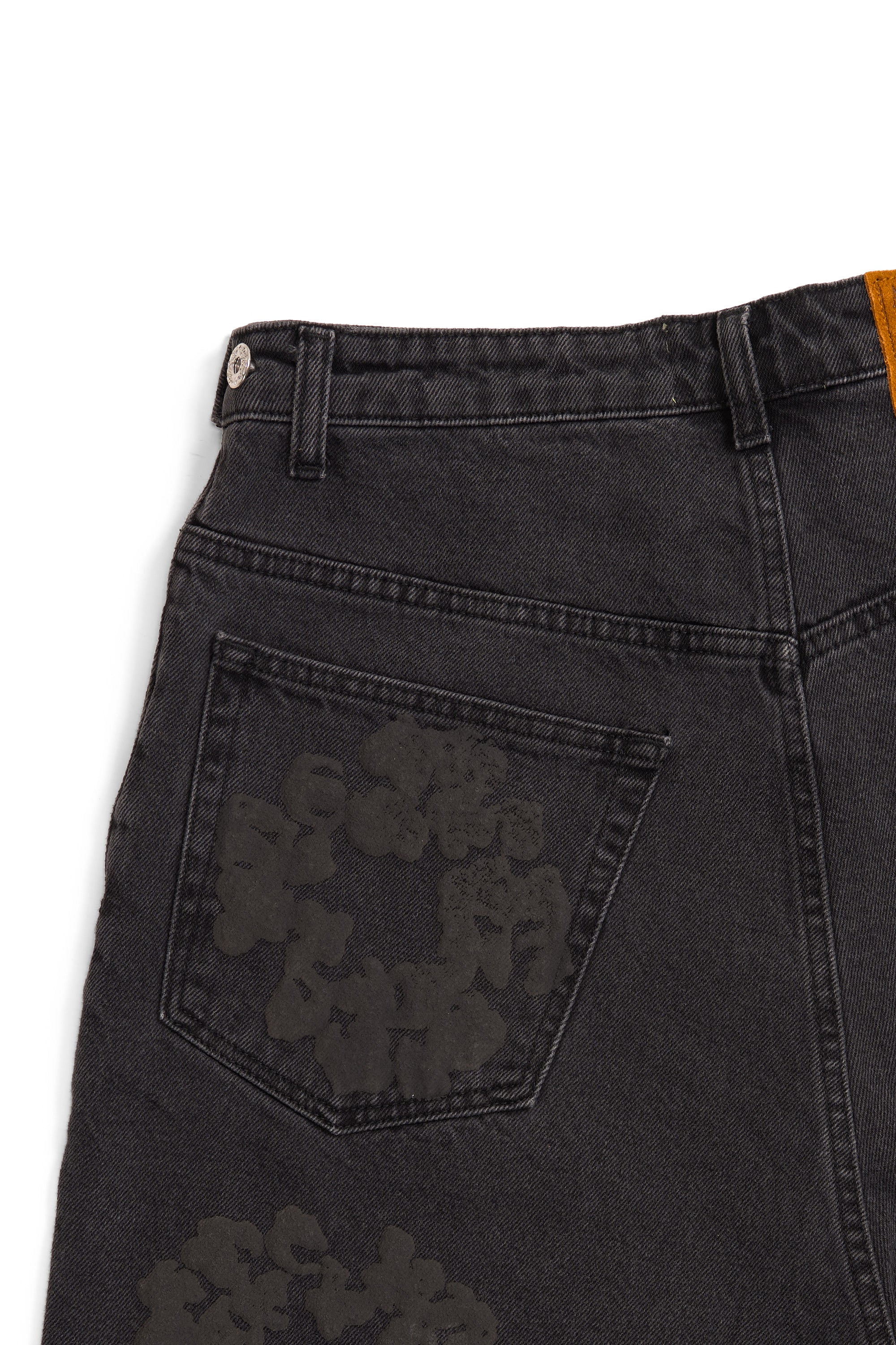 Mono Cotton Wreath Denim Shorts Black