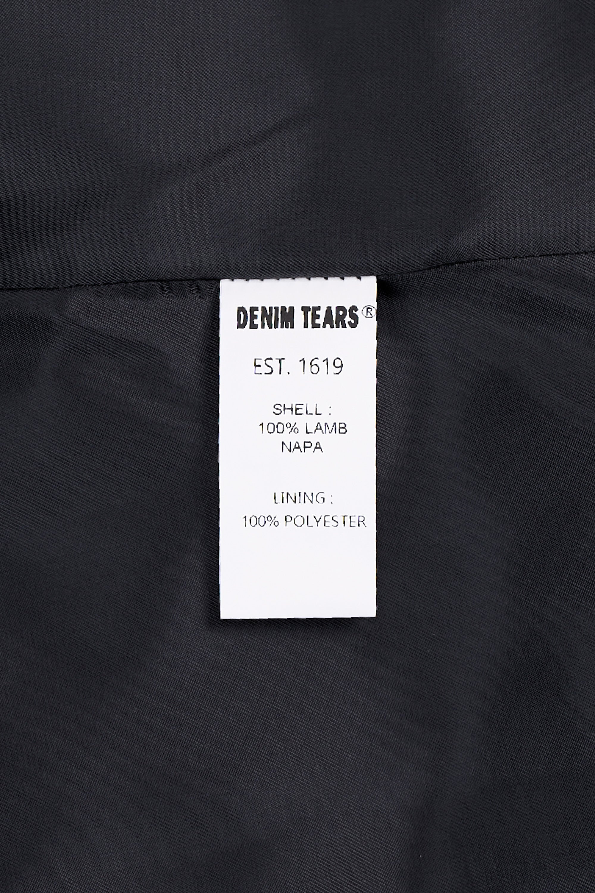 Leather Embossed Wreath Puffer Jacket Black