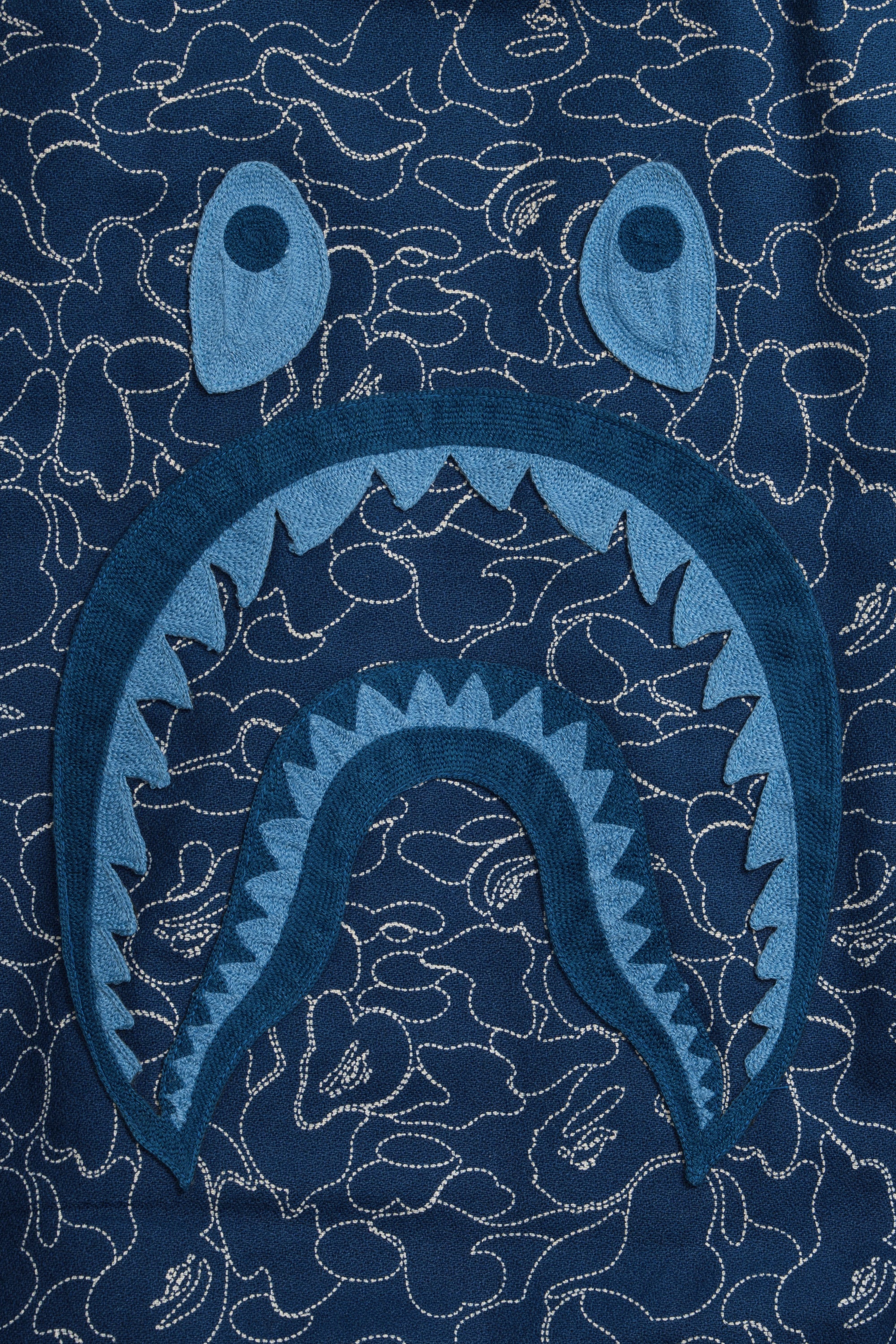 Indigo Shark Bomber Jacket Indigo