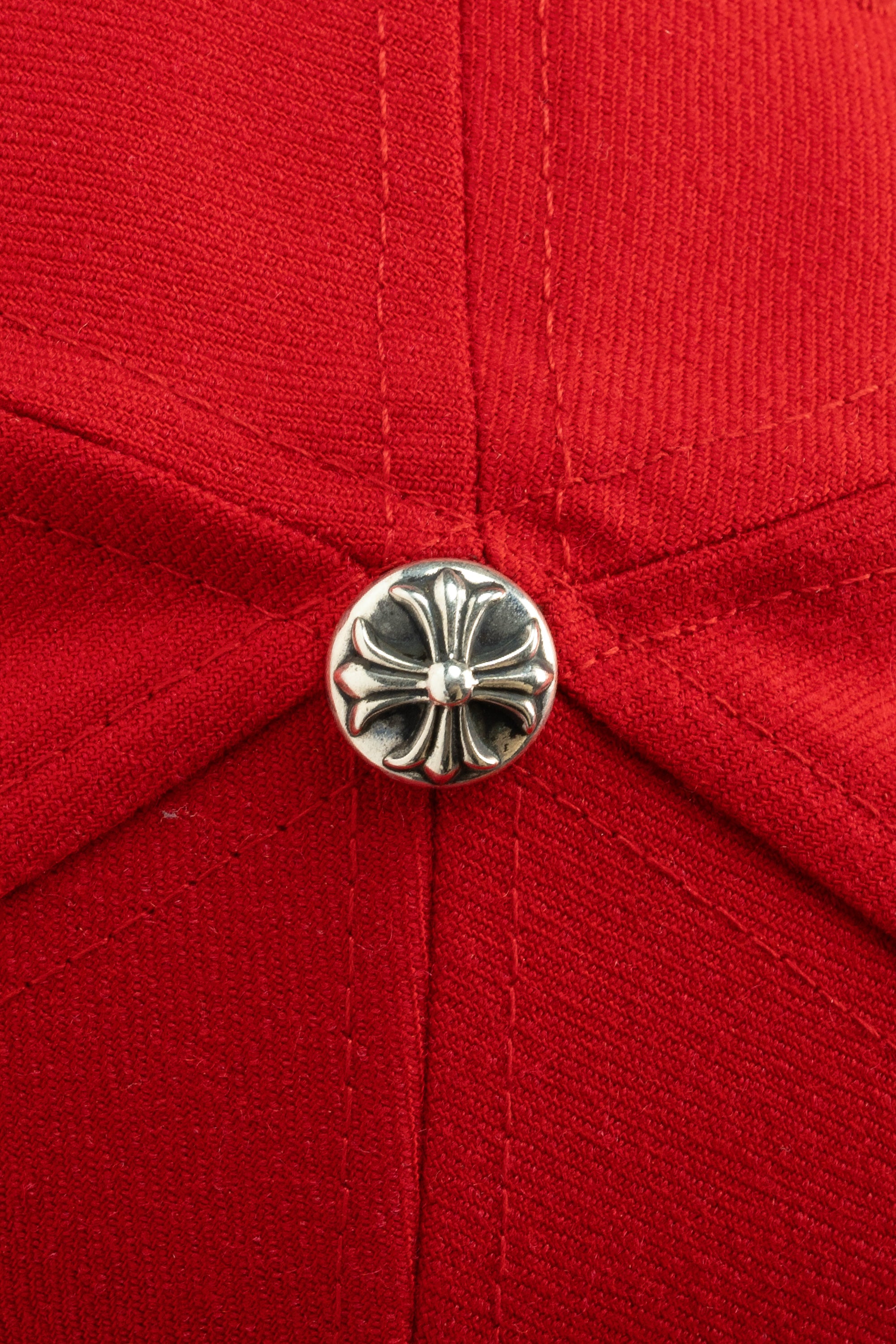 Wool Acrylic Serge Viny Hearts Fitted Hat Red