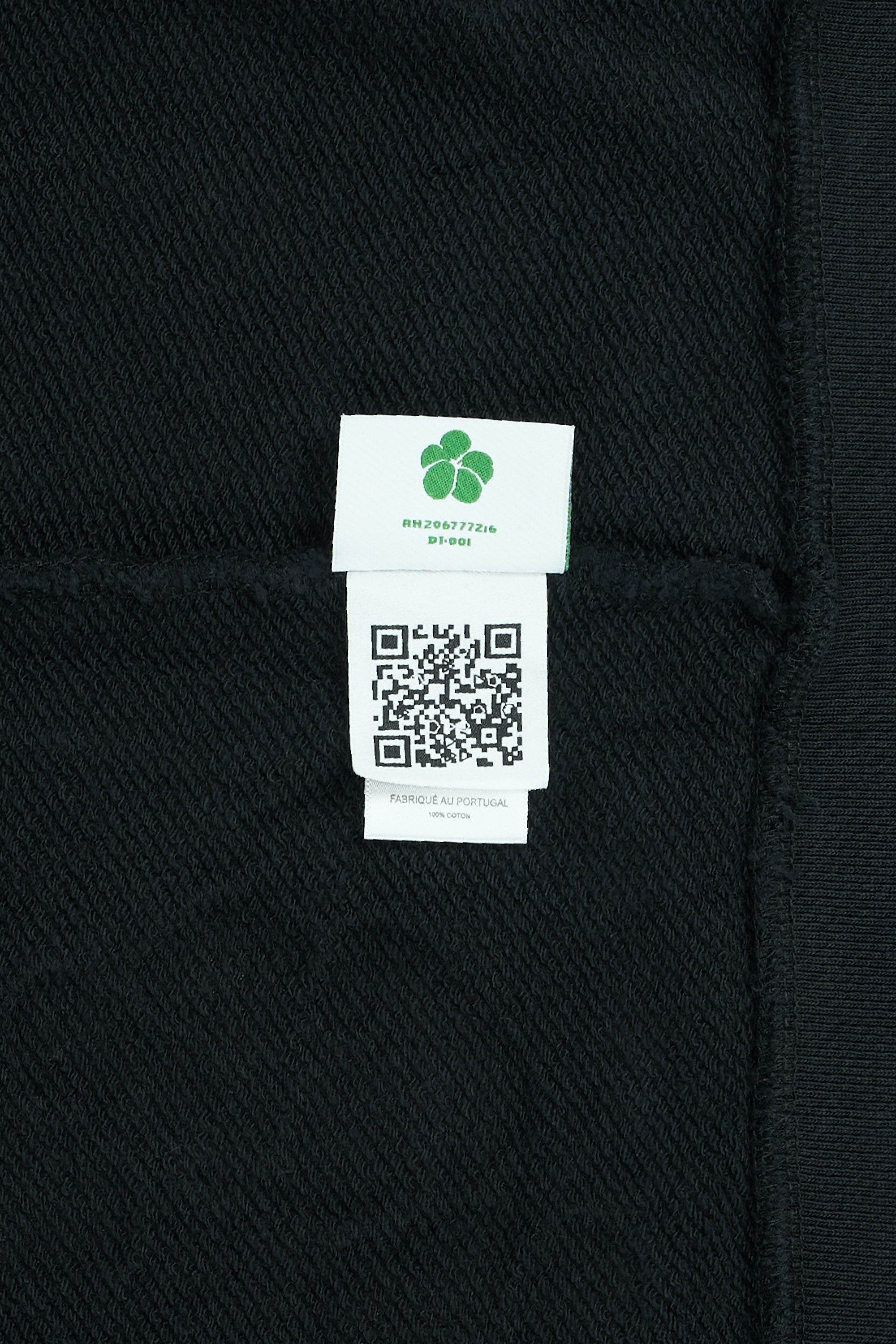 Cotton Wreath Zip Hoodie Black