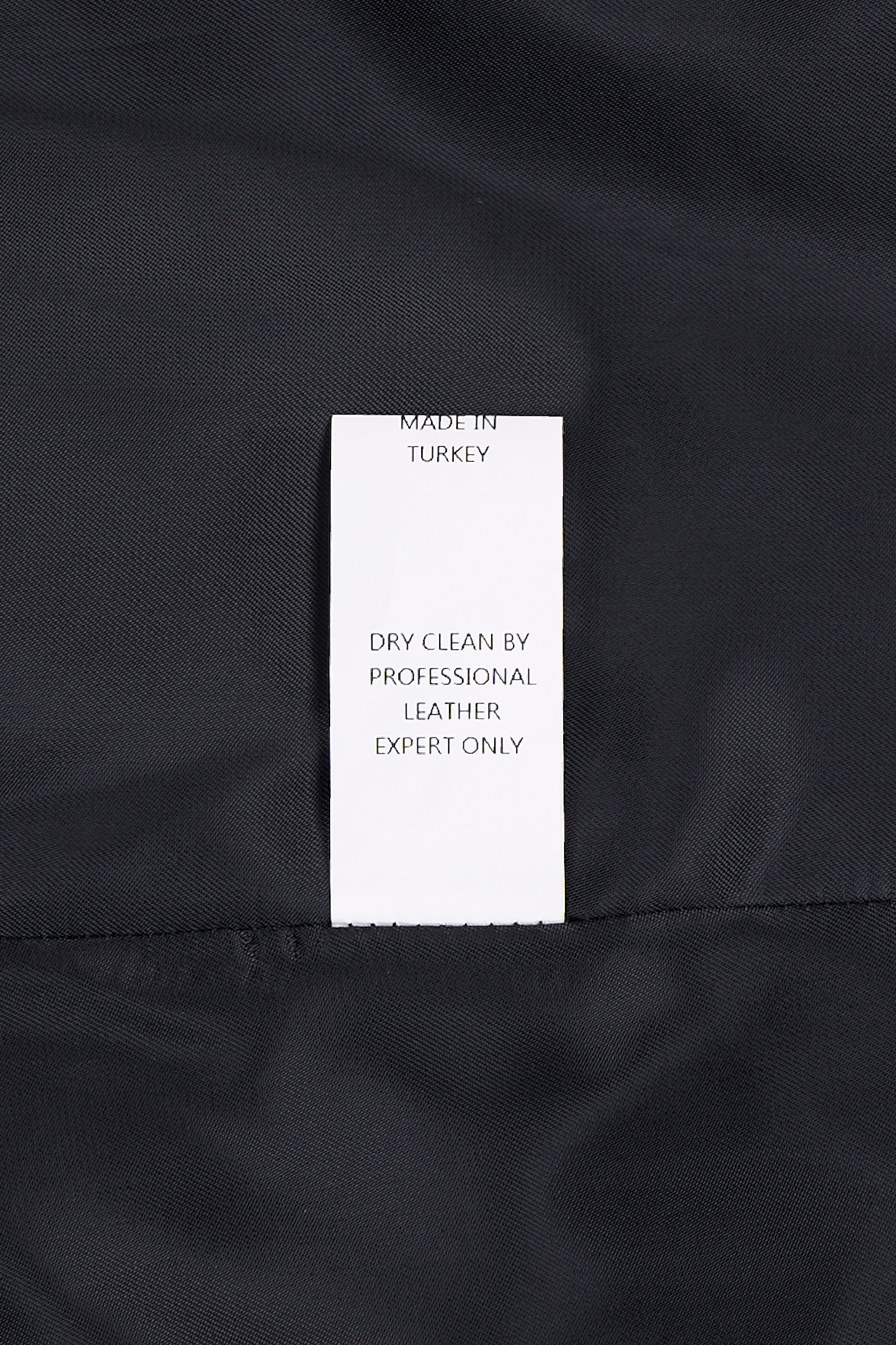 Leather Embossed Wreath Puffer Jacket Black