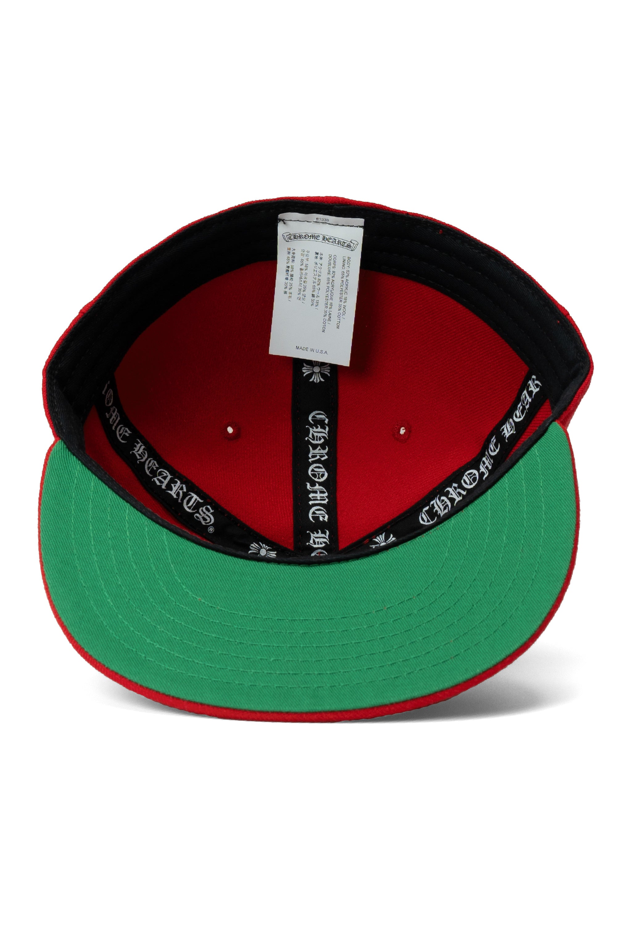 Wool Acrylic Serge Viny Hearts Fitted Hat Red