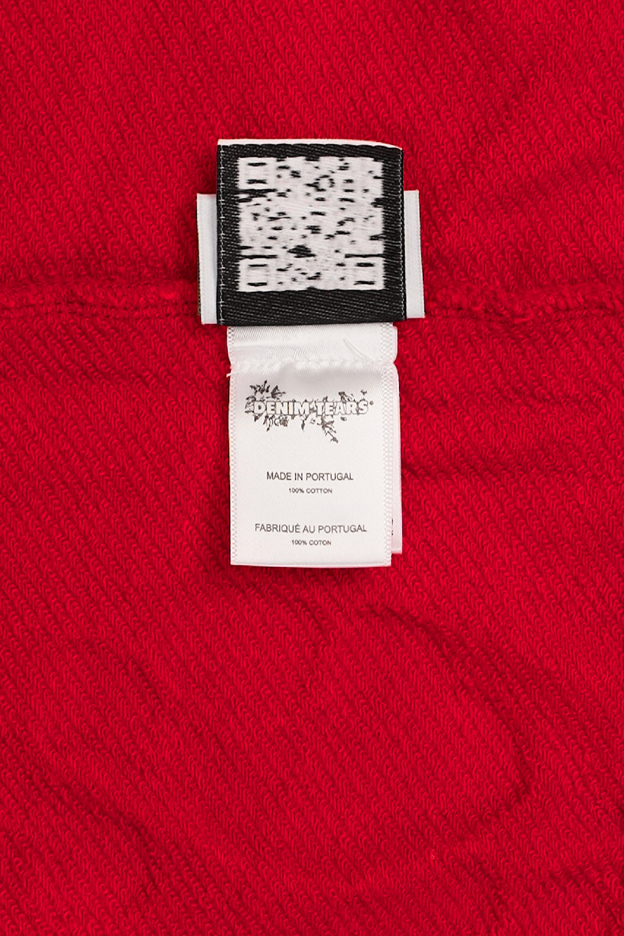 Cotton Wreath Zip Hoodie Red