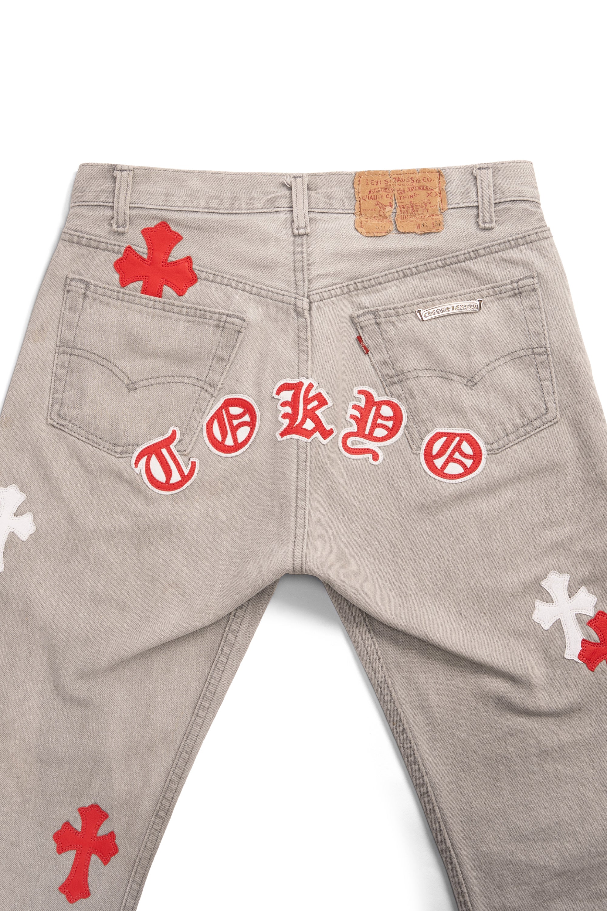 Levi's 501 Exclusive Tokyo Cross Patch Jeans Grey