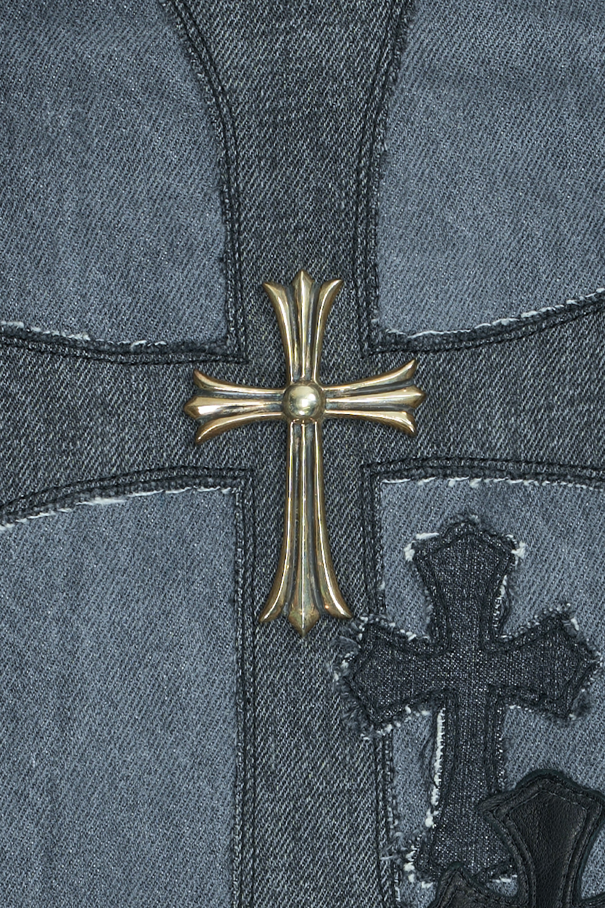 Levi's 501 Denim & Leather Cross Patch with Silver Cross Jeans Black