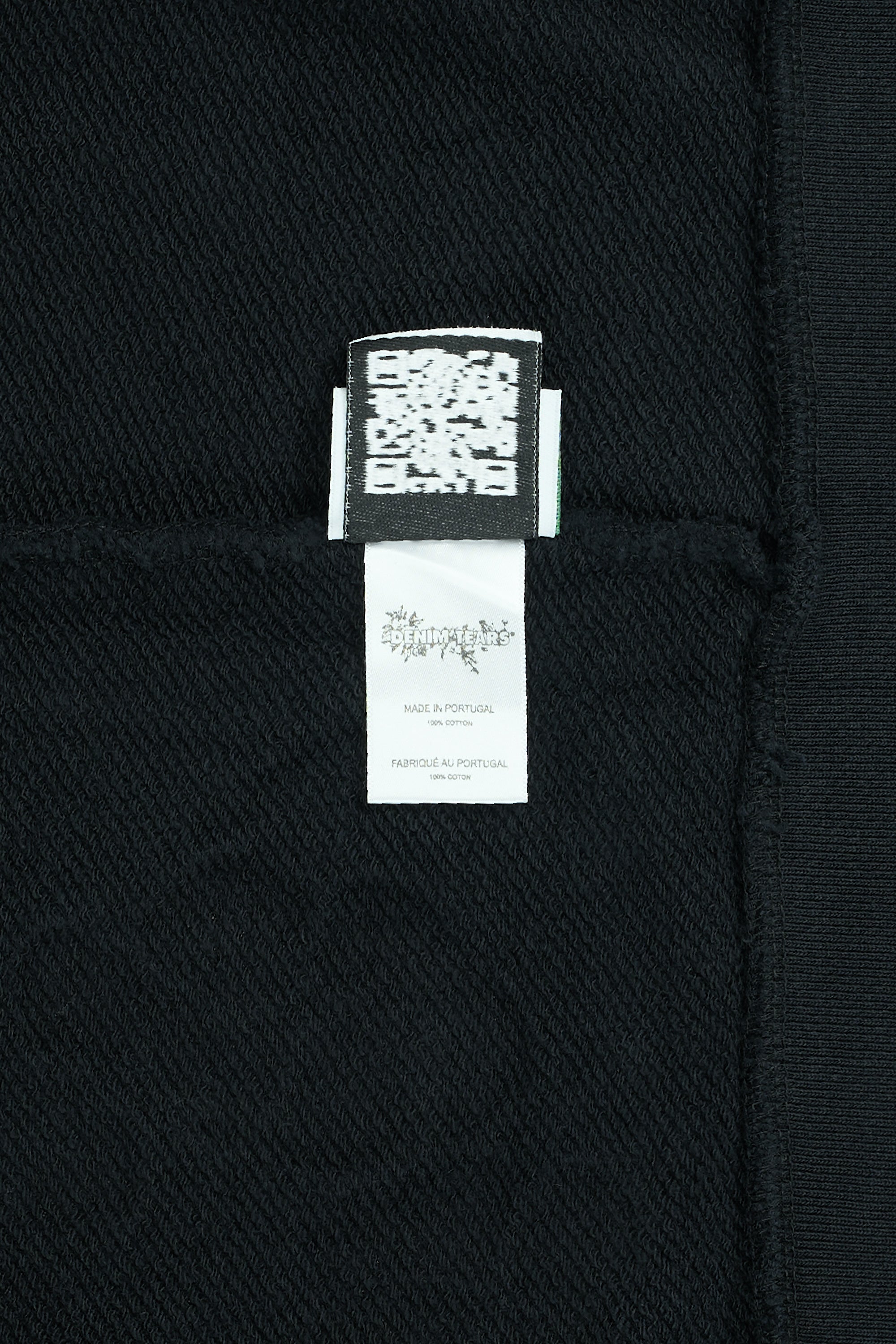 Cotton Wreath Zip Hoodie Black