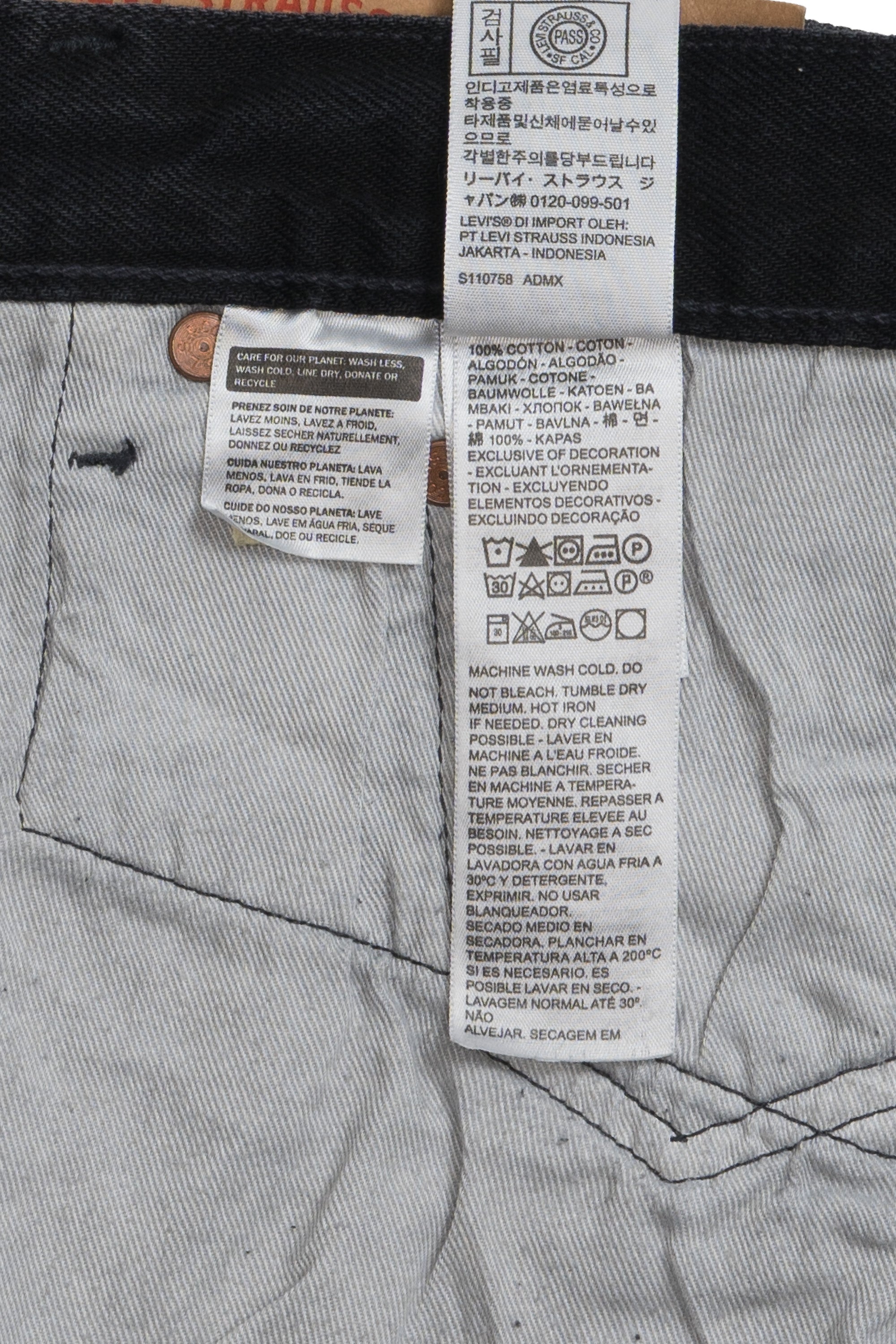 501 Cotton Wreath Jeans Black