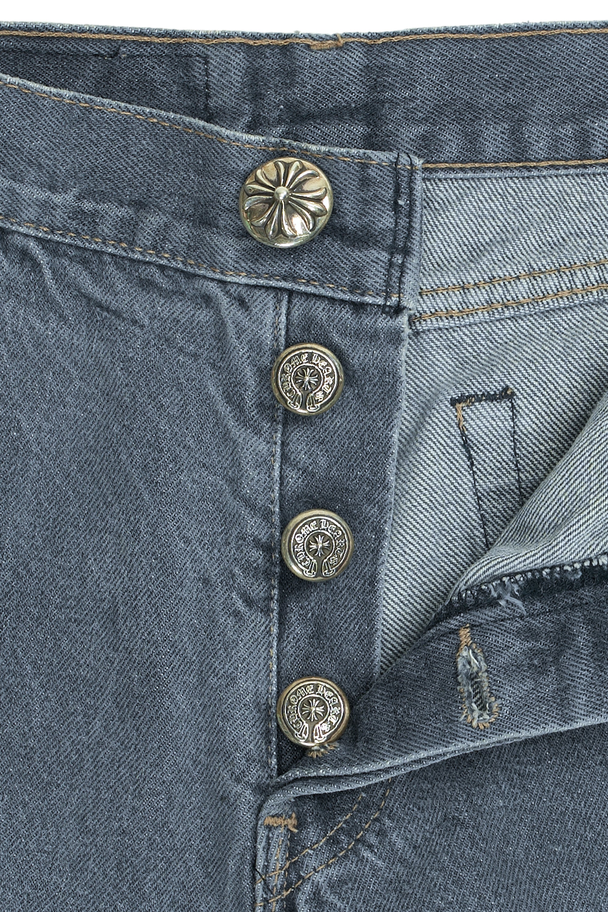 Levi's 501 Denim & Leather Cross Patch with Silver Cross Jeans Black