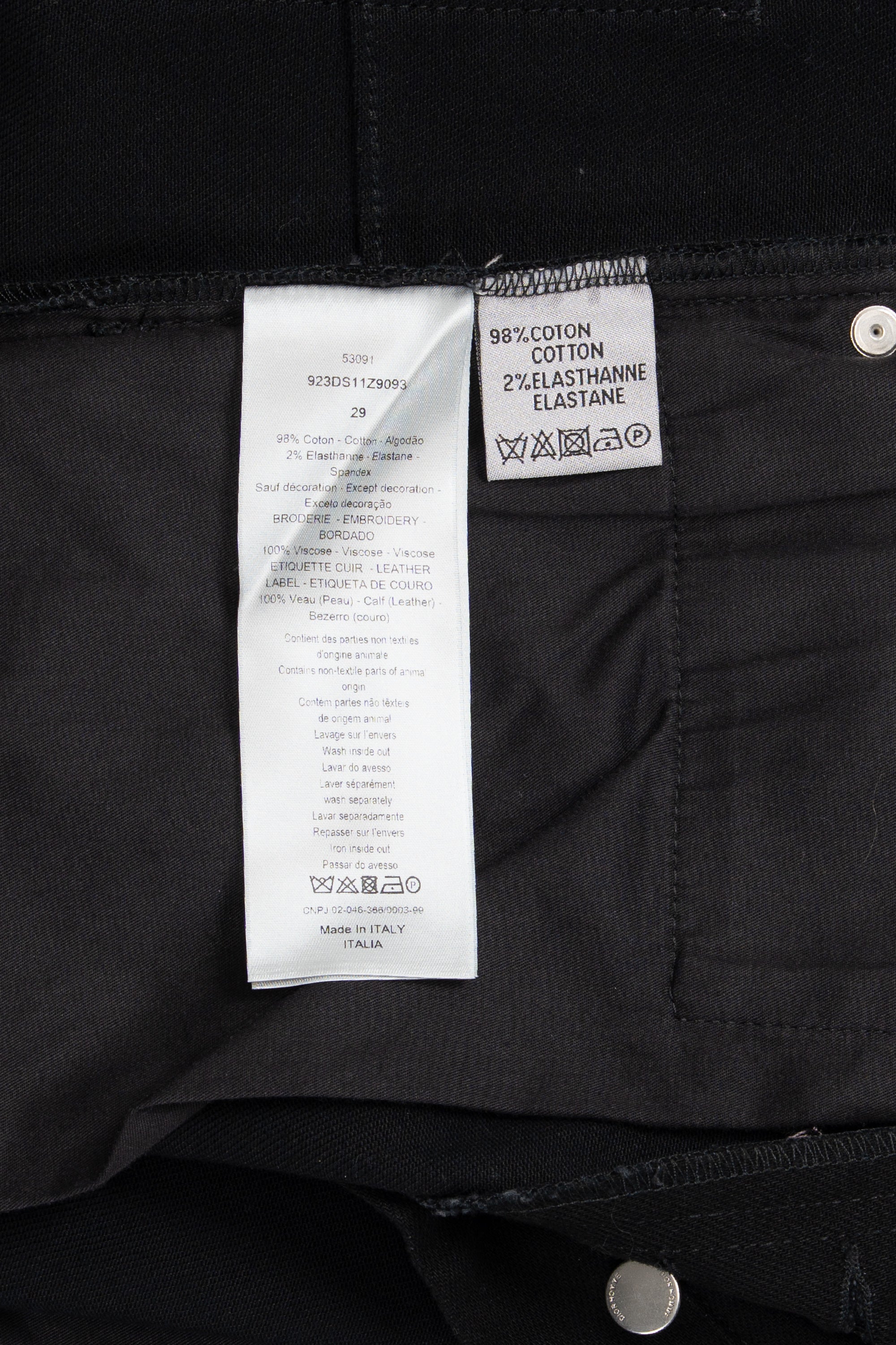 Bee Embroidery Jeans Black