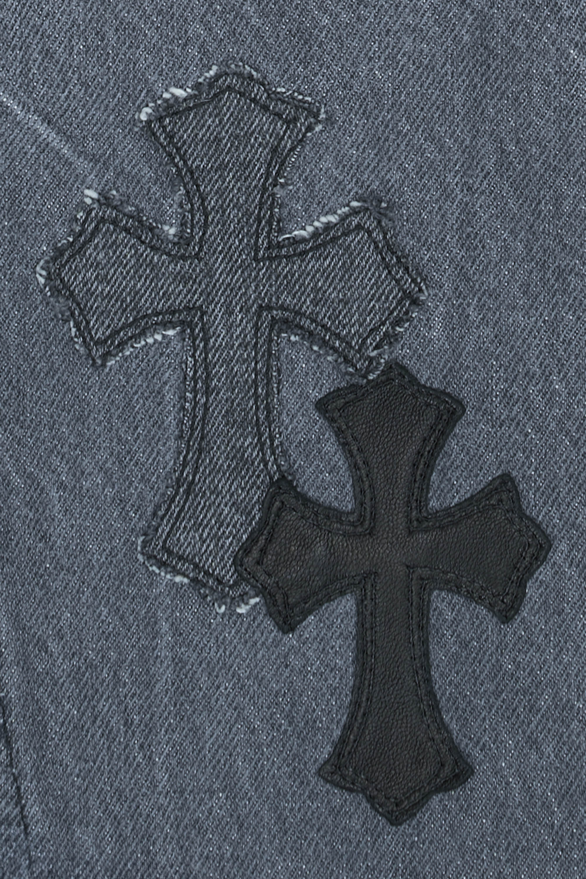 Levi's 501 Denim & Leather Cross Patch with Silver Cross Jeans Black