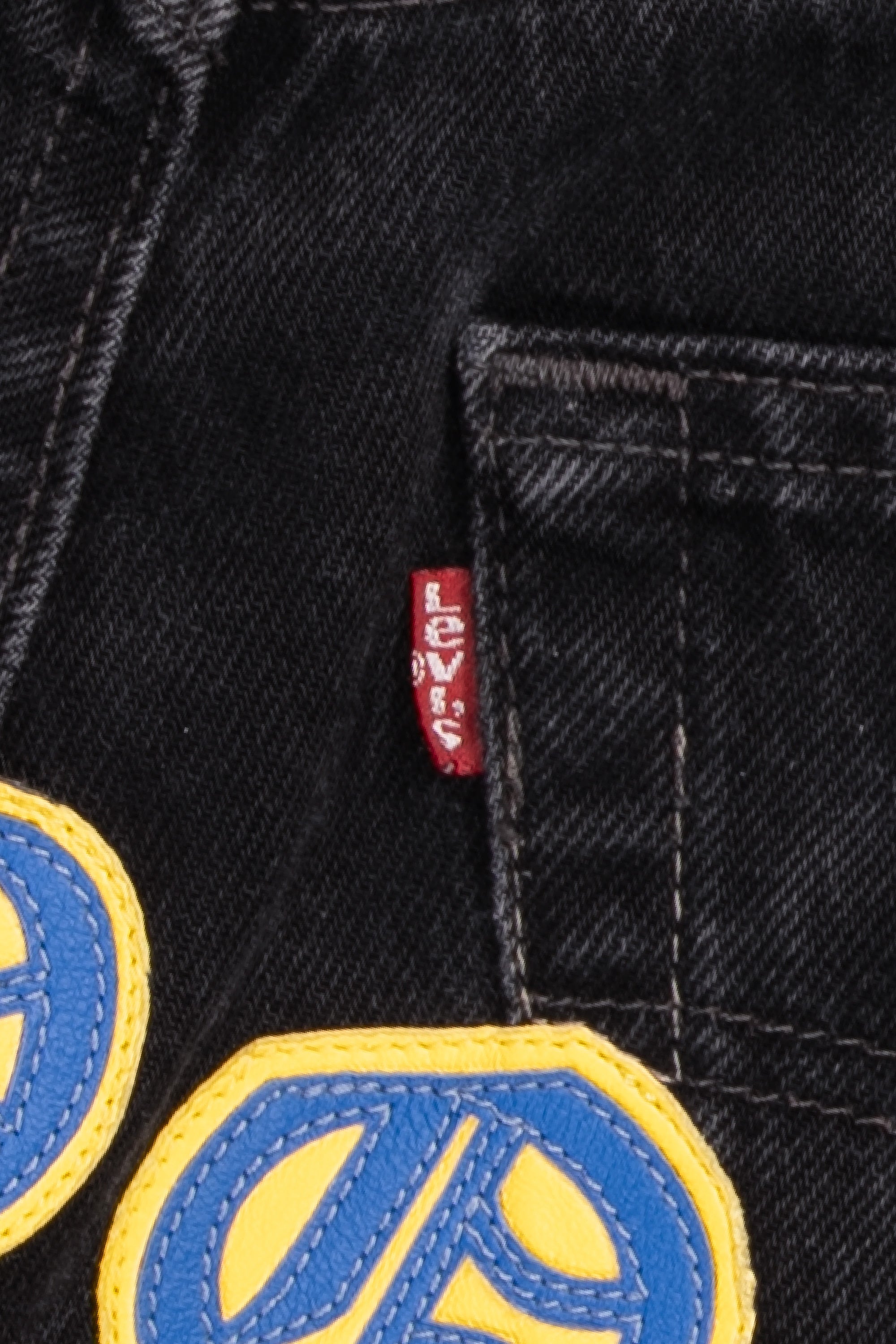 Levi's 501 Exclusive New York Cross Patch Jeans Black