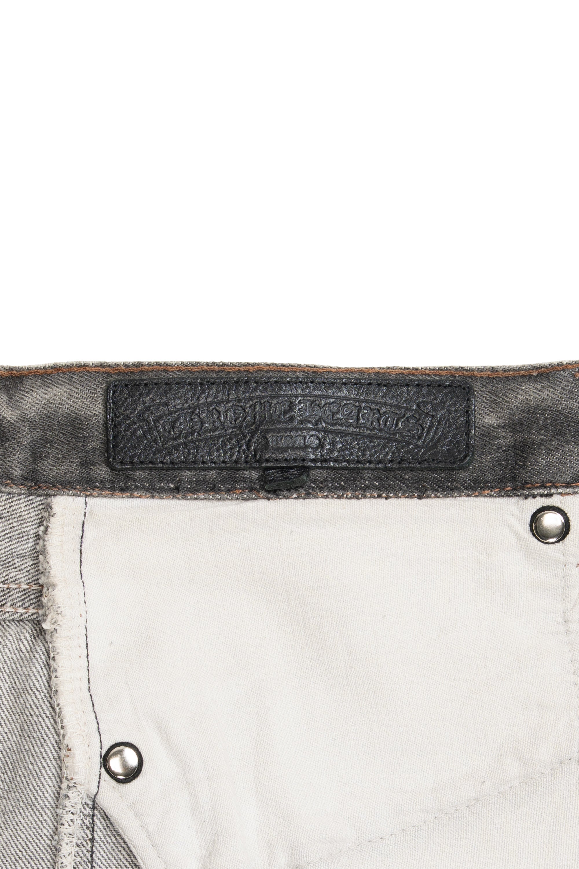 Levi's 501 Denim, Leather Cross Patch with Silver Cross Jeans Black