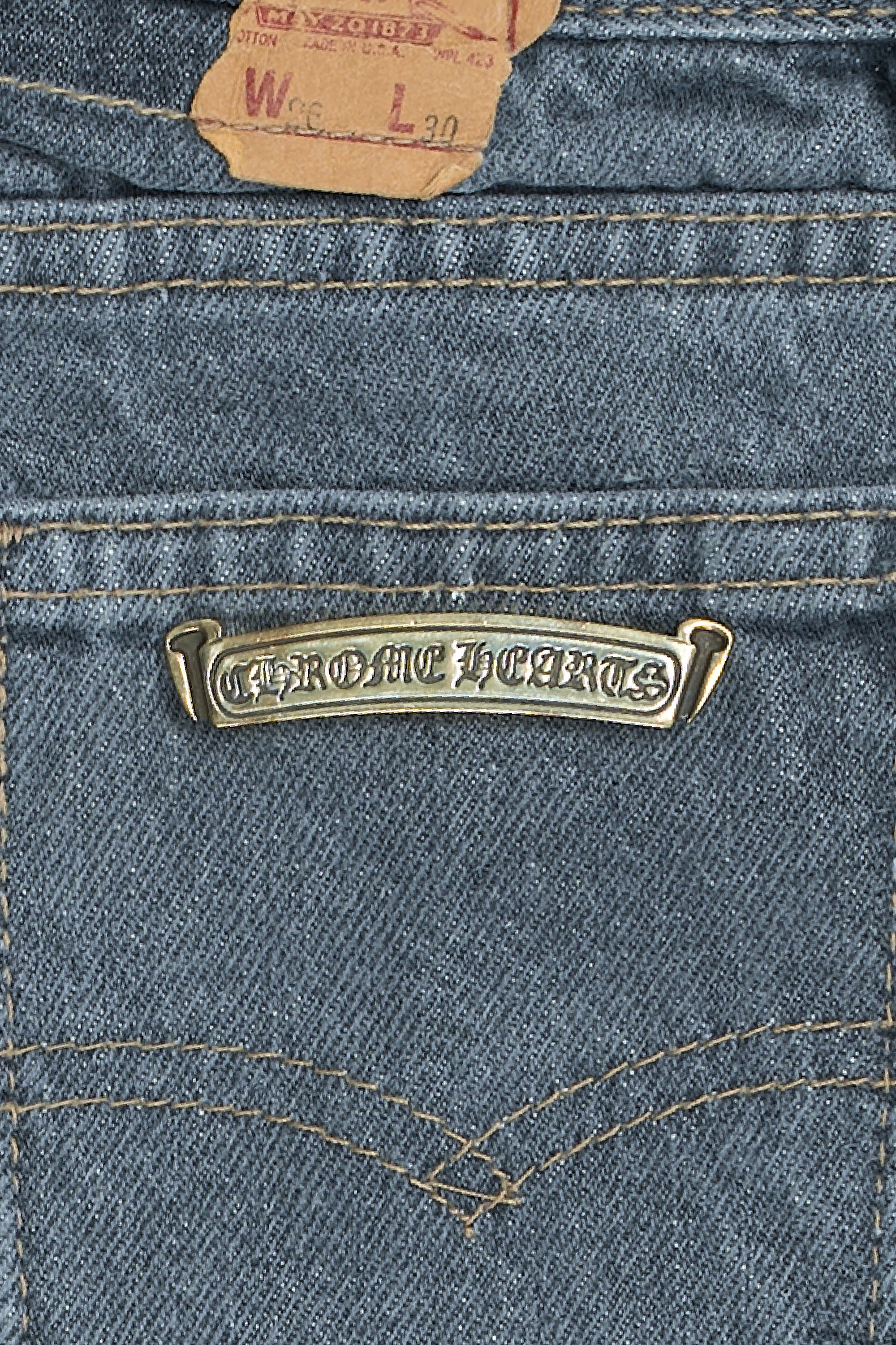 Levi's 501 Denim & Leather Cross Patch with Silver Cross Jeans Black