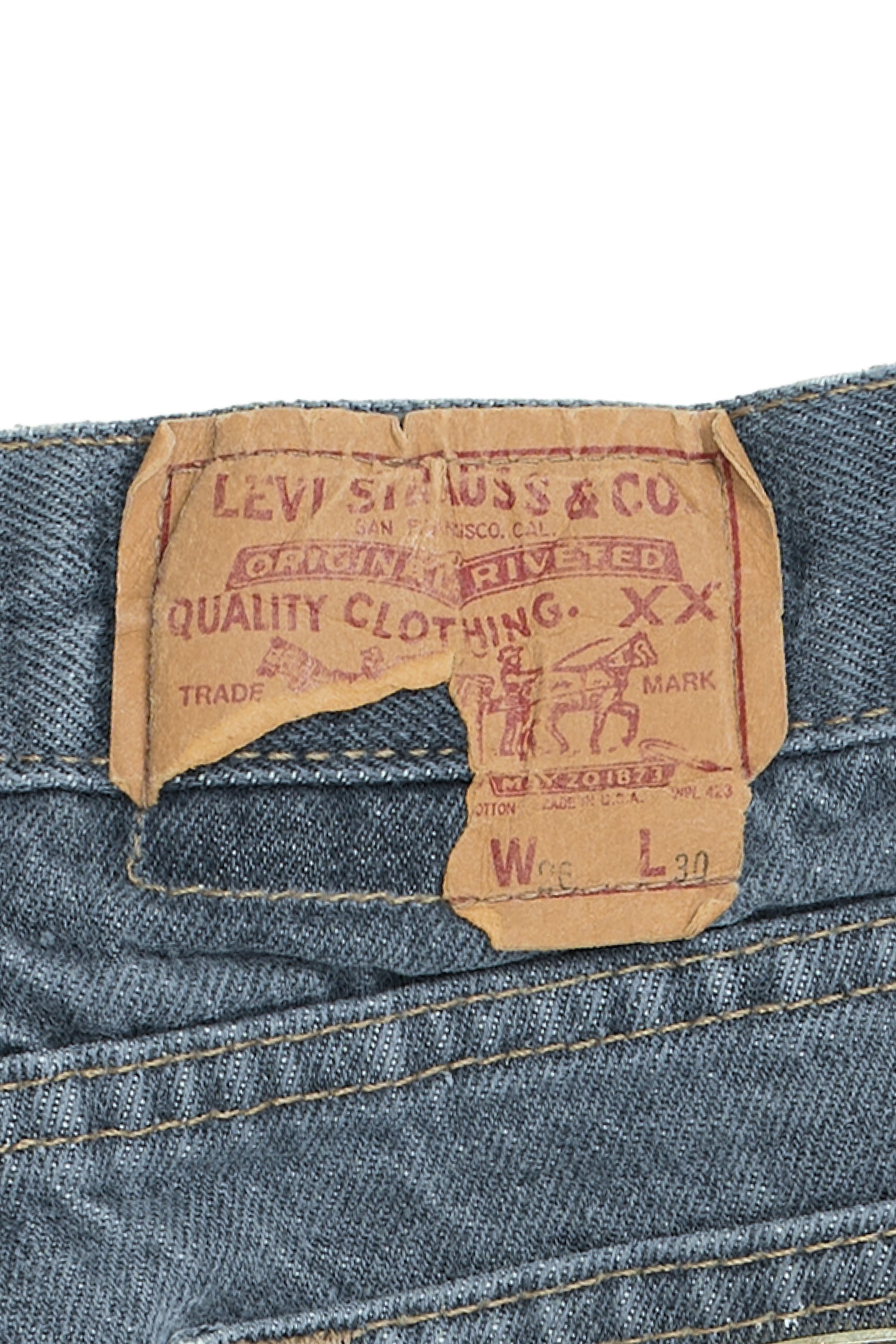 Levi's 501 Denim & Leather Cross Patch with Silver Cross Jeans Black