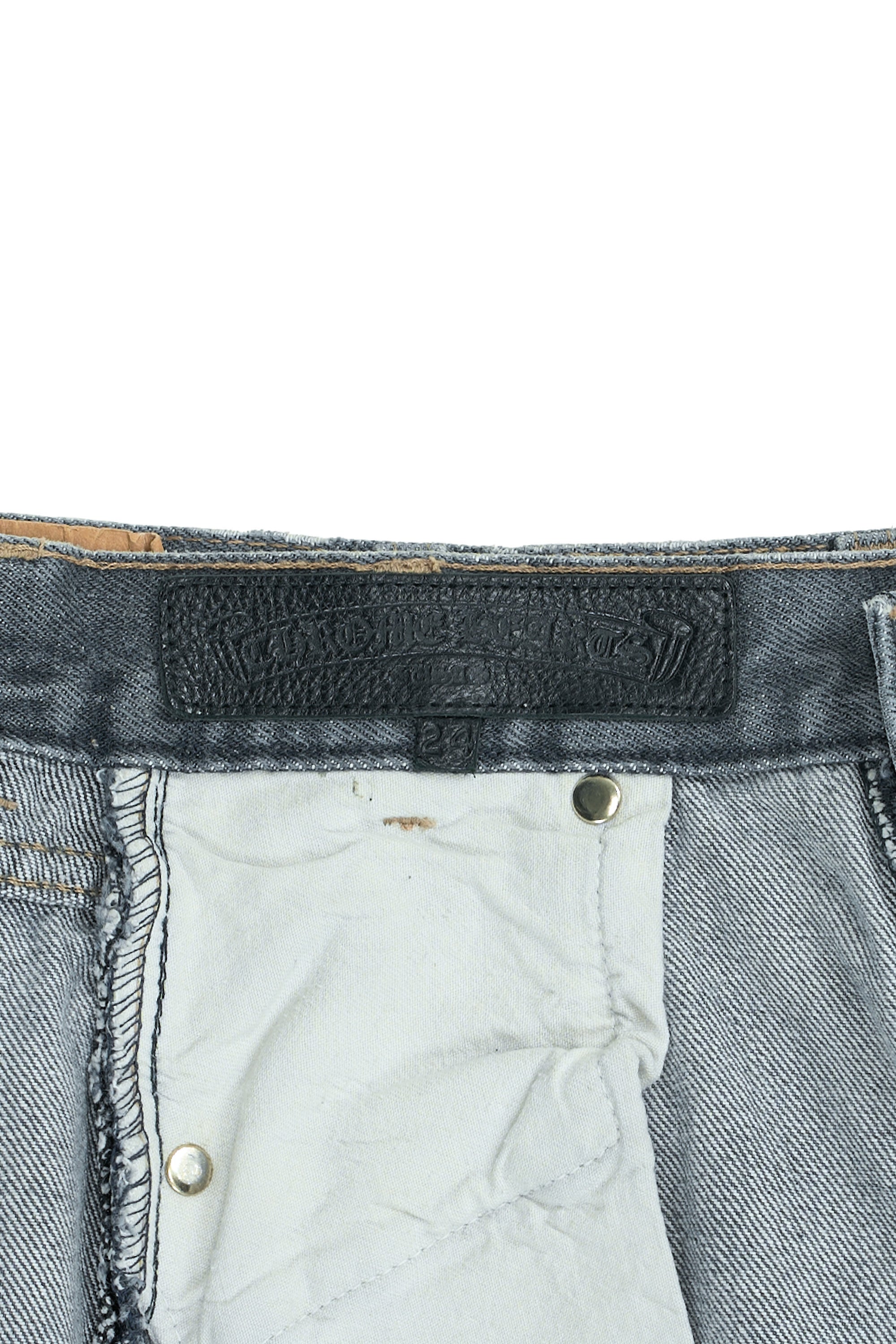 Levi's 501 Denim & Leather Cross Patch with Silver Cross Jeans Black