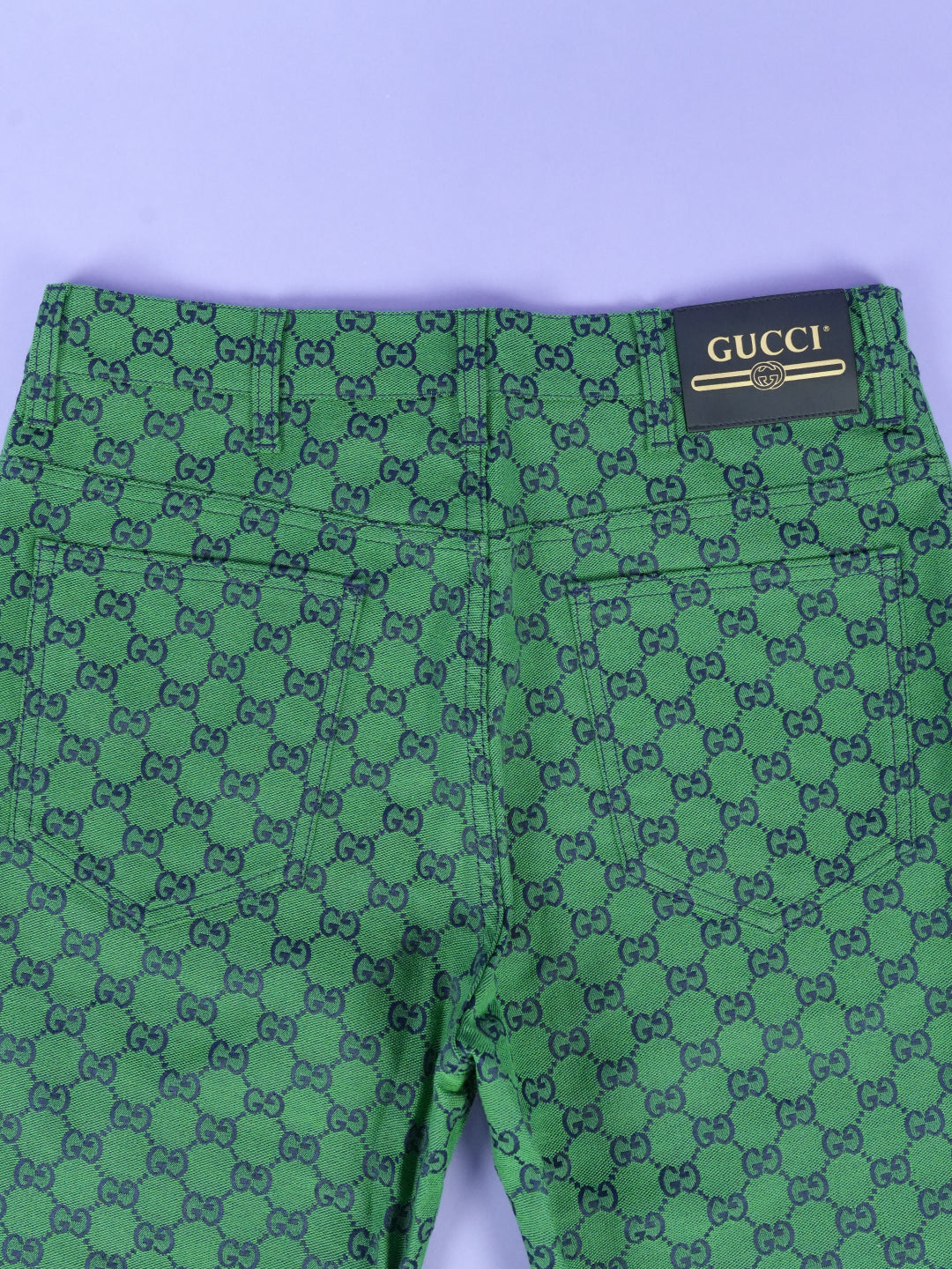 GG Jacquard Organic Cotton Blend Trousers Green