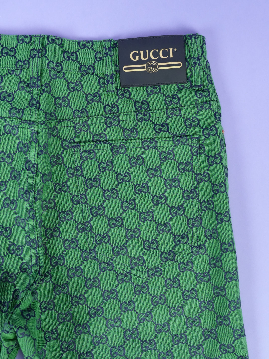 GG Jacquard Organic Cotton Blend Trousers Green