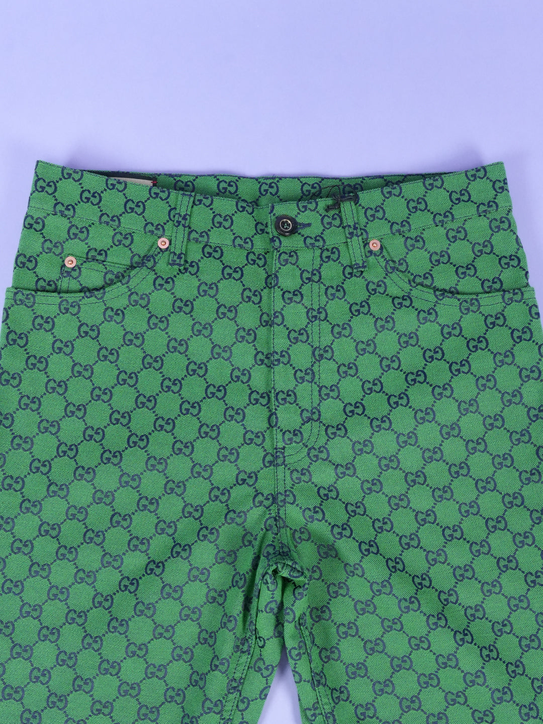 GG Jacquard Organic Cotton Blend Trousers Green