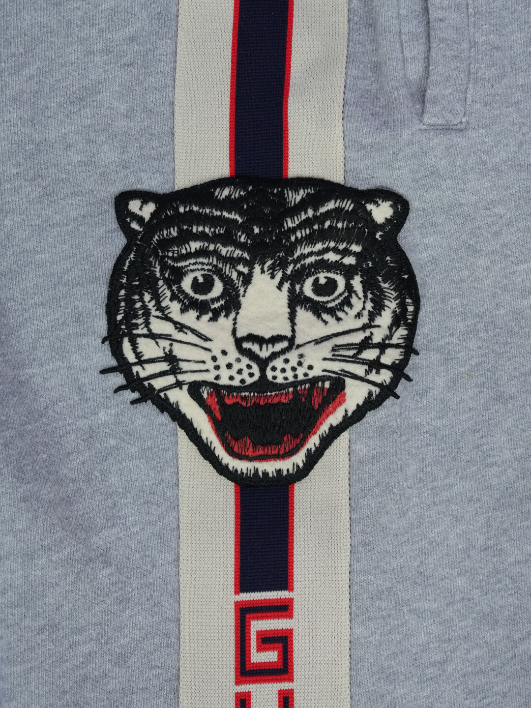 Stripe Cotton Jogging Pants Grey