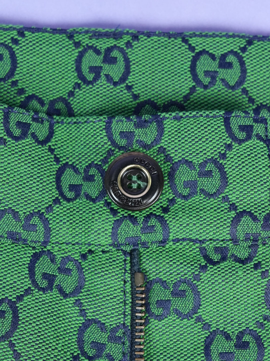 GG Jacquard Organic Cotton Blend Trousers Green